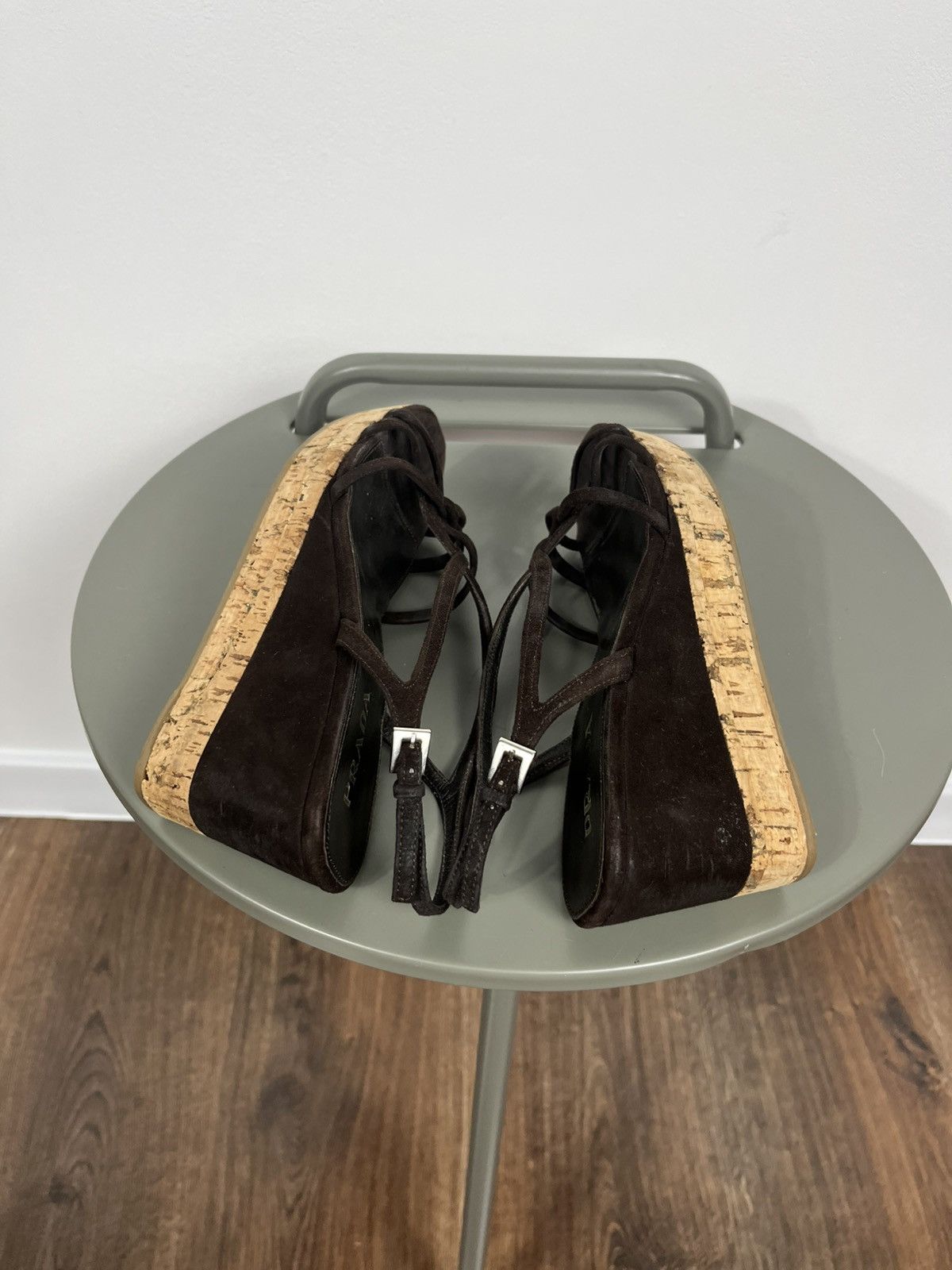 Prada Prada Brown Suede Cork Wedge Sandals – Size 36.5 Women’s Size US 6.5 / IT 36.5 - 11 Thumbnail