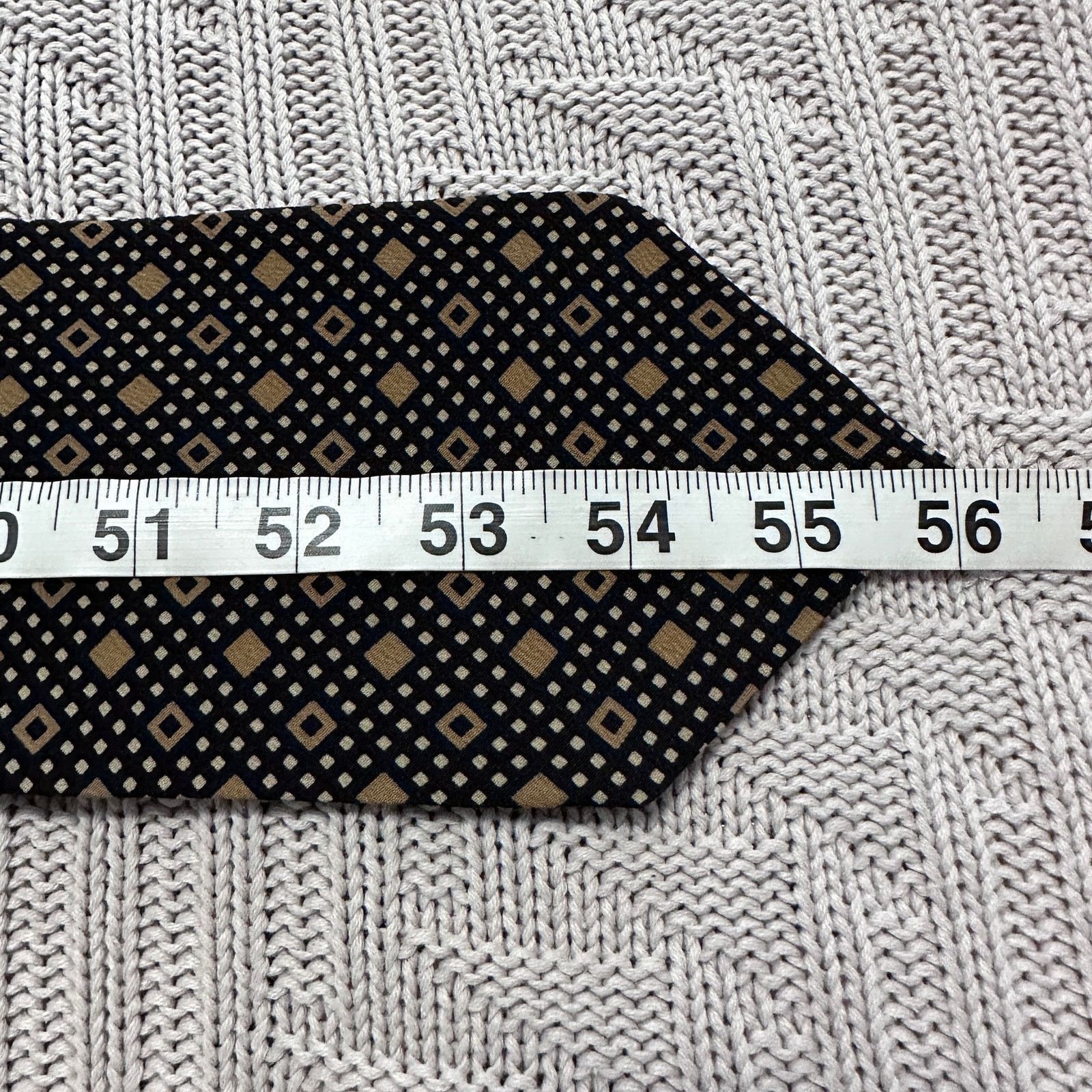 Armani Collezioni Vintage Giorgio Armani gold diamond black Italian silk tie Size ONE SIZE - 5 Thumbnail