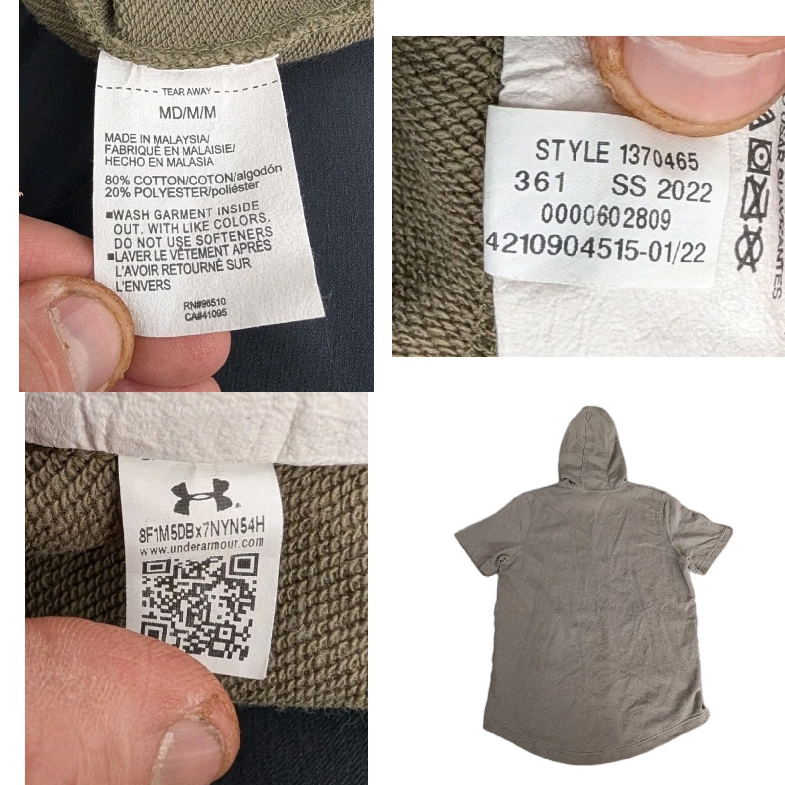 Under Armour Under Armour Project Rock Shirt Hooded Mens M Green Camouflage Bull Short Sleeve Graphic Print Pullover Pockets Athletic Gym Lightweight Size US M / EU 48-50 / 2 - 8 Thumbnail