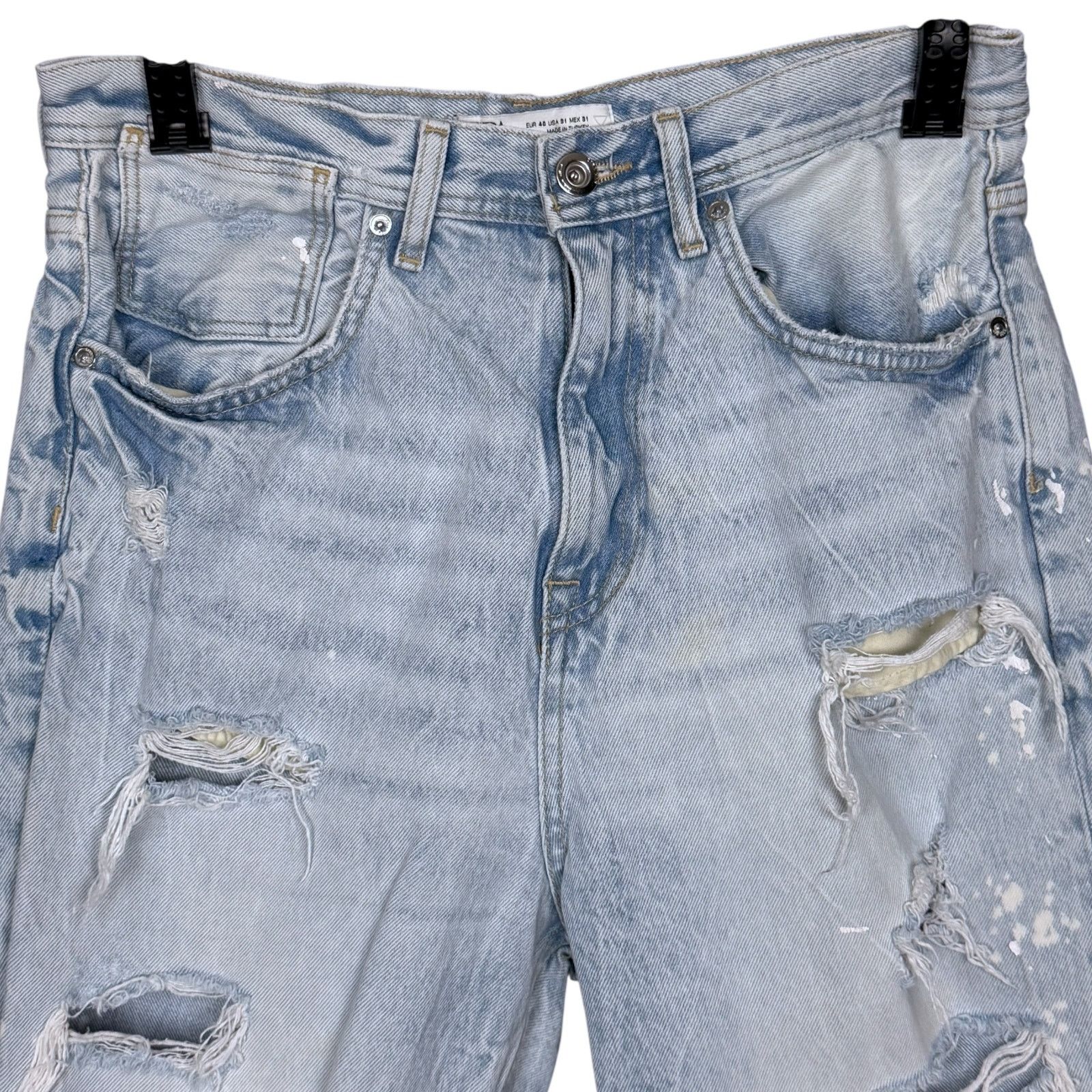 Zara Zara Destroyed Distressed Cropped Light Jeans Women's 30x25 Size 30" / US 8 / IT 44 - 2 Thumbnail
