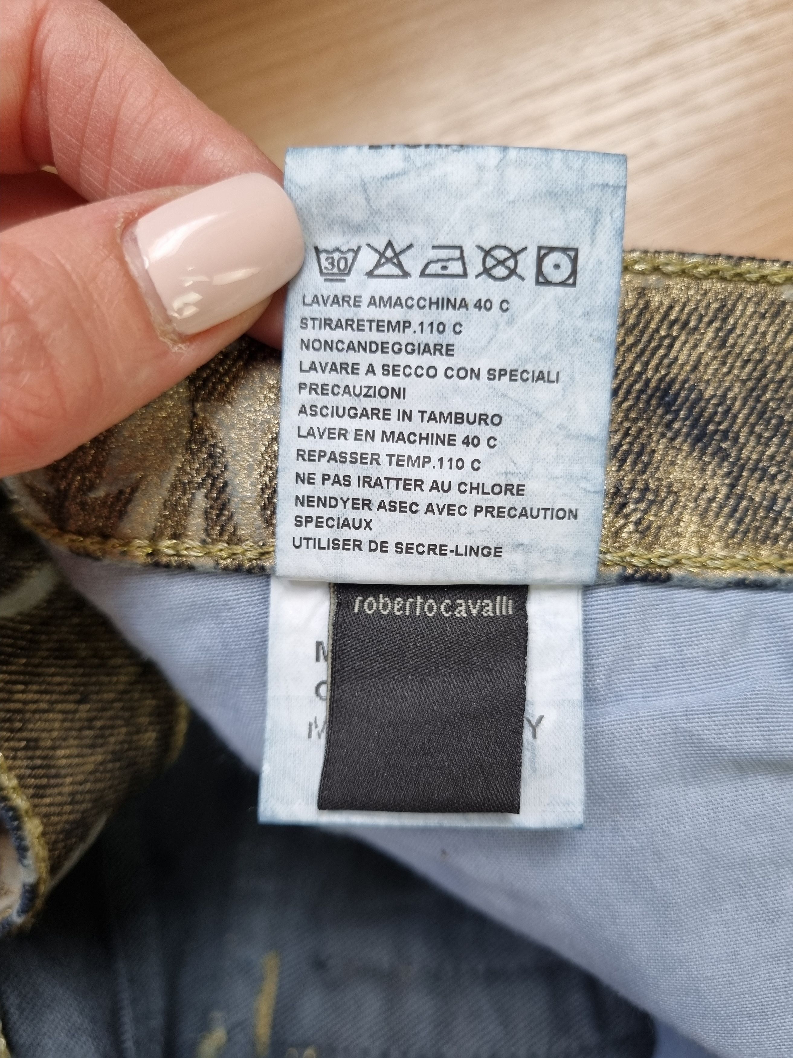 Roberto Cavalli Roberto Cavalli Golden Denim Art Design Exclusive Jeans Size US 33 - 16 Thumbnail
