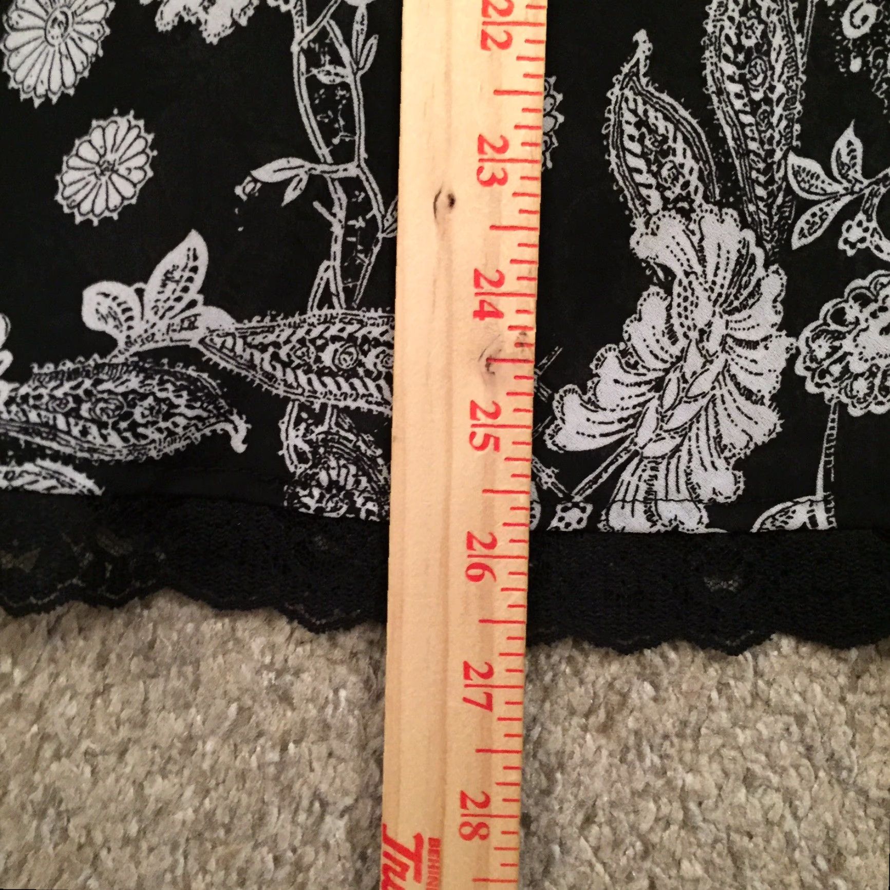 Vintage Soft Works Skirt Midi Black Floral A-Line Elastic Waist Lined Pull On Size 10 Women Size 32" / US 10 / IT 46 - 5 Thumbnail