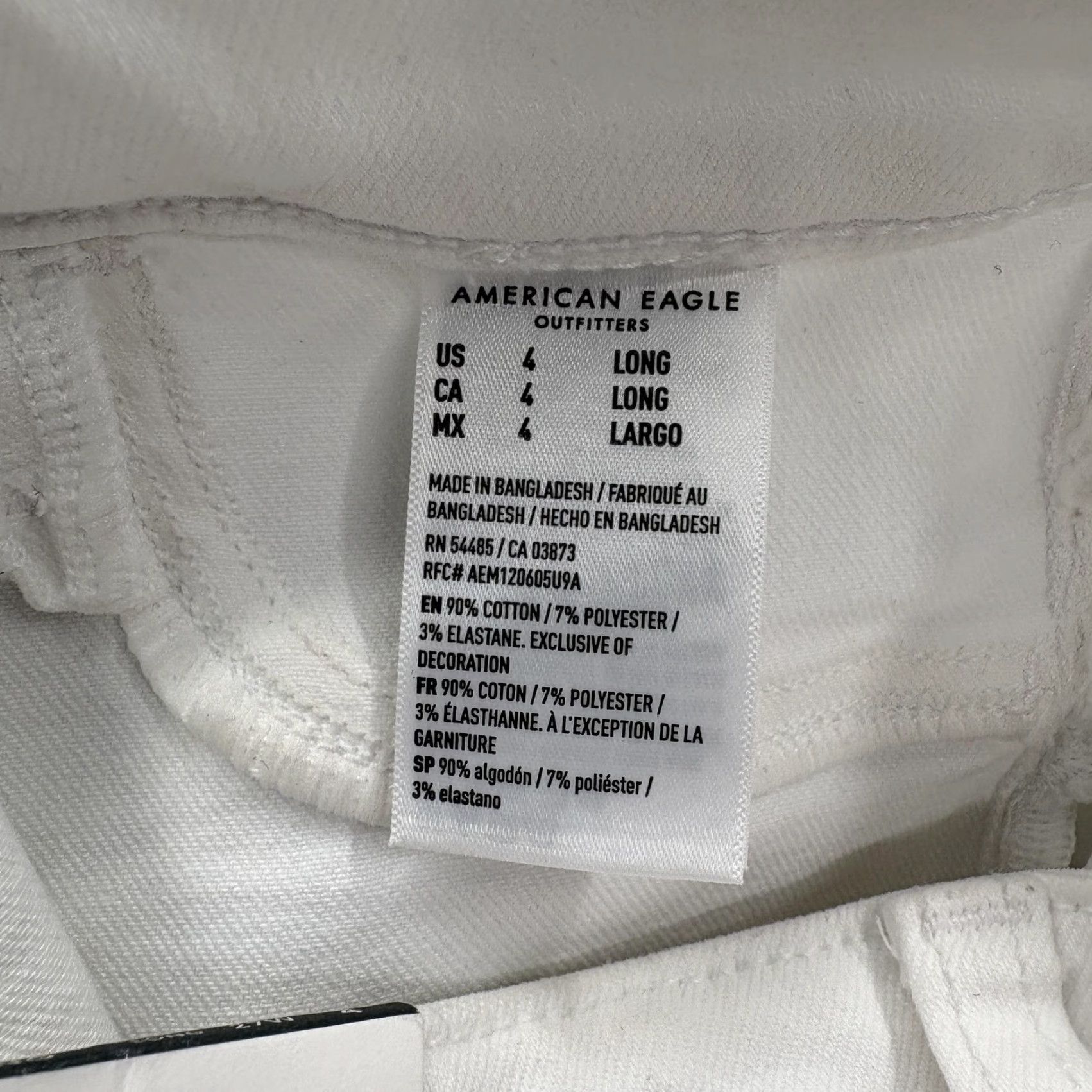 American Eagle Outfitters American Eagle Jegging Jeans Womens 4 Tall White High Rise Stretch Denim NWT Size 27" / US 4 / IT 40 - 6 Thumbnail