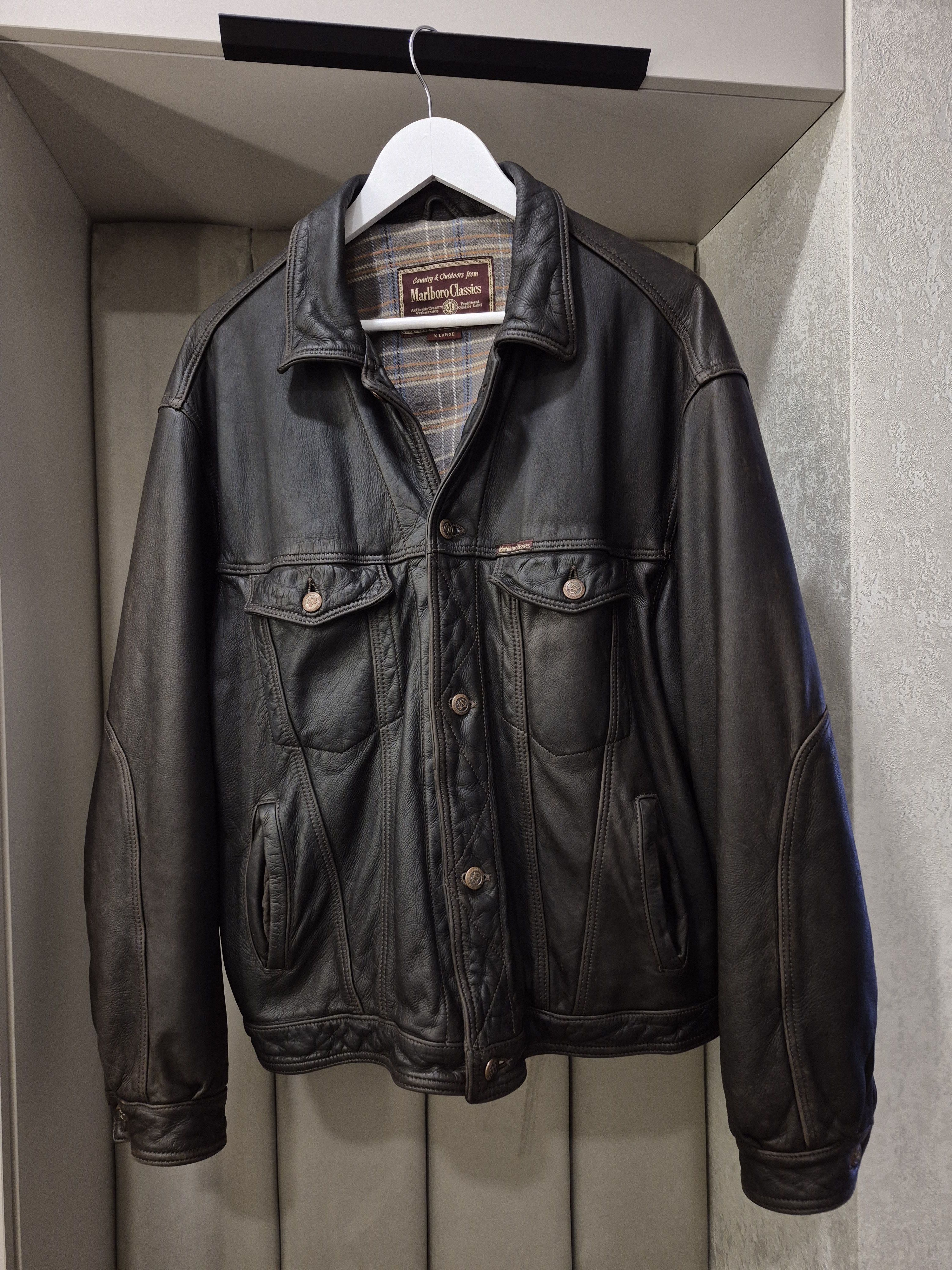 Marlboro Classics Marlboro vintage rare men trucker leather jacket Size US XL / EU 56 / 4 - 1 Thumbnail