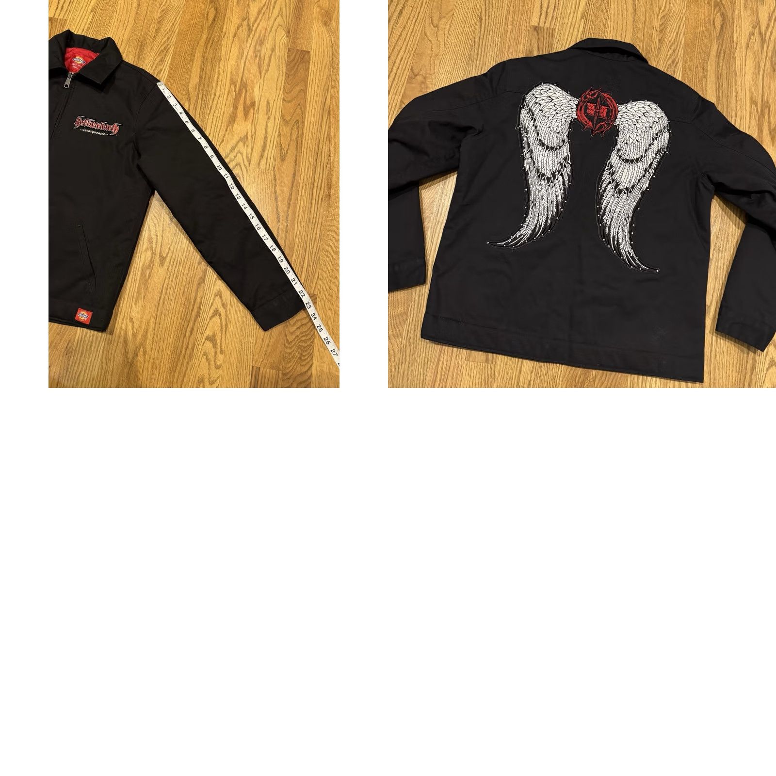 Dickies Dickies Hellanbach Jacket Size S Embroidered Wings Rhinestone Bomber Jacket Black Unisex Adults Zip Full Zip Pockets Logo Collar Style Wing Size US S / EU 44-46 / 1 - 8 Thumbnail