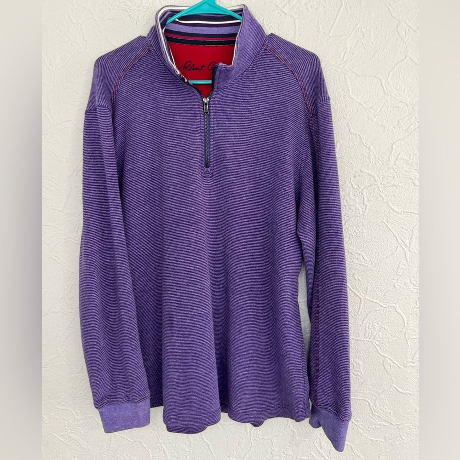 Robert Graham ROBERT GRAHAM 1/4 zip mock cotton sweater pullover Size XL Size US XL / EU 56 / 4 - 1 Thumbnail