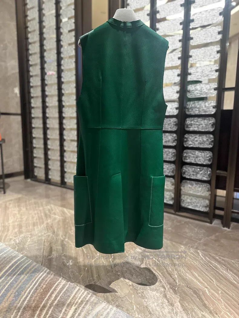 Hermes Hermes Deer Leather Dress Vest Jacket, Green Size S / US 4 / IT 40 - 2 Thumbnail