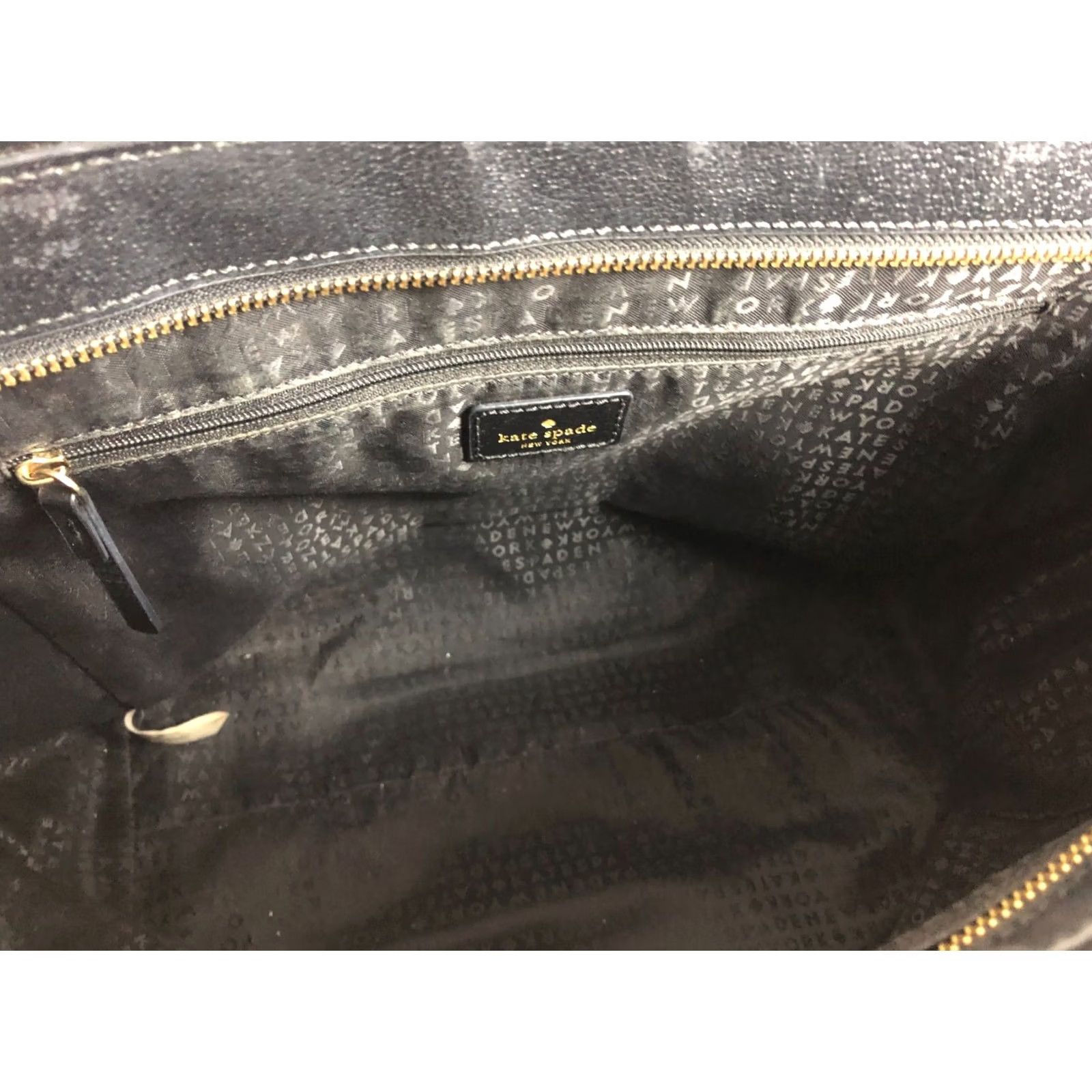 Vintage kate spade new york Handbag Women Black Leather Cow Leather Medium Zip Double Handles Size ONE SIZE - 7 Thumbnail