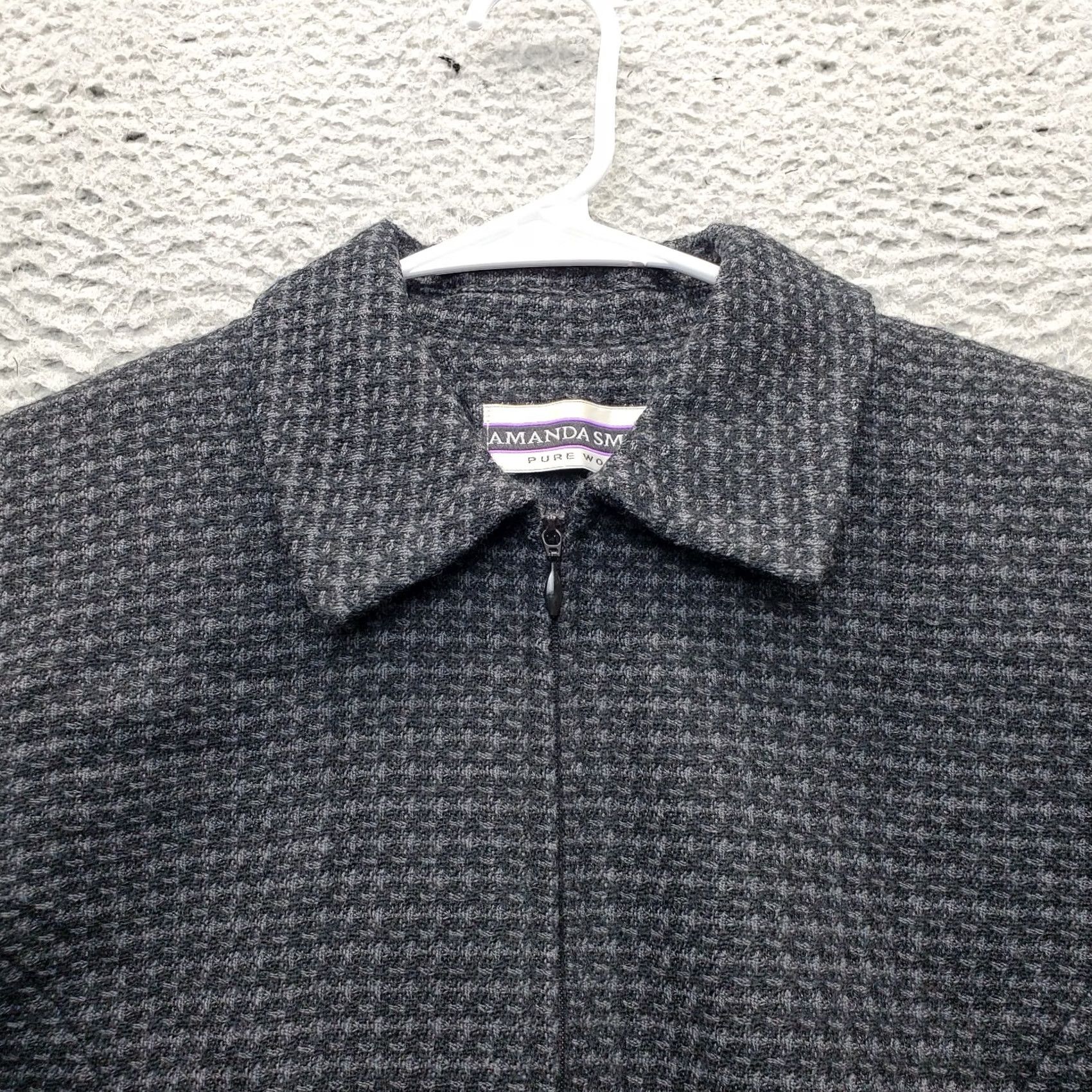 Vintage Amanda Smith Jacket Women Size 6 Wom ens Houndstooth Multi Wool Full Zip Collared Casual Shirt Size M / US 6-8 / IT 42-44 - 6 Thumbnail