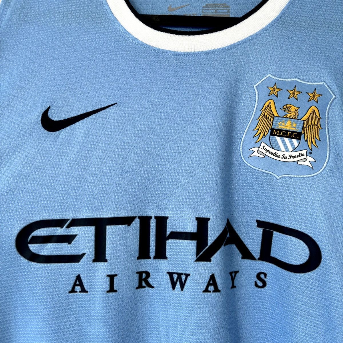Nike 2013 2014 Manchester City Nike Home Kit Long Soccer Jersey Size US L / EU 52-54 / 3 - 3 Thumbnail