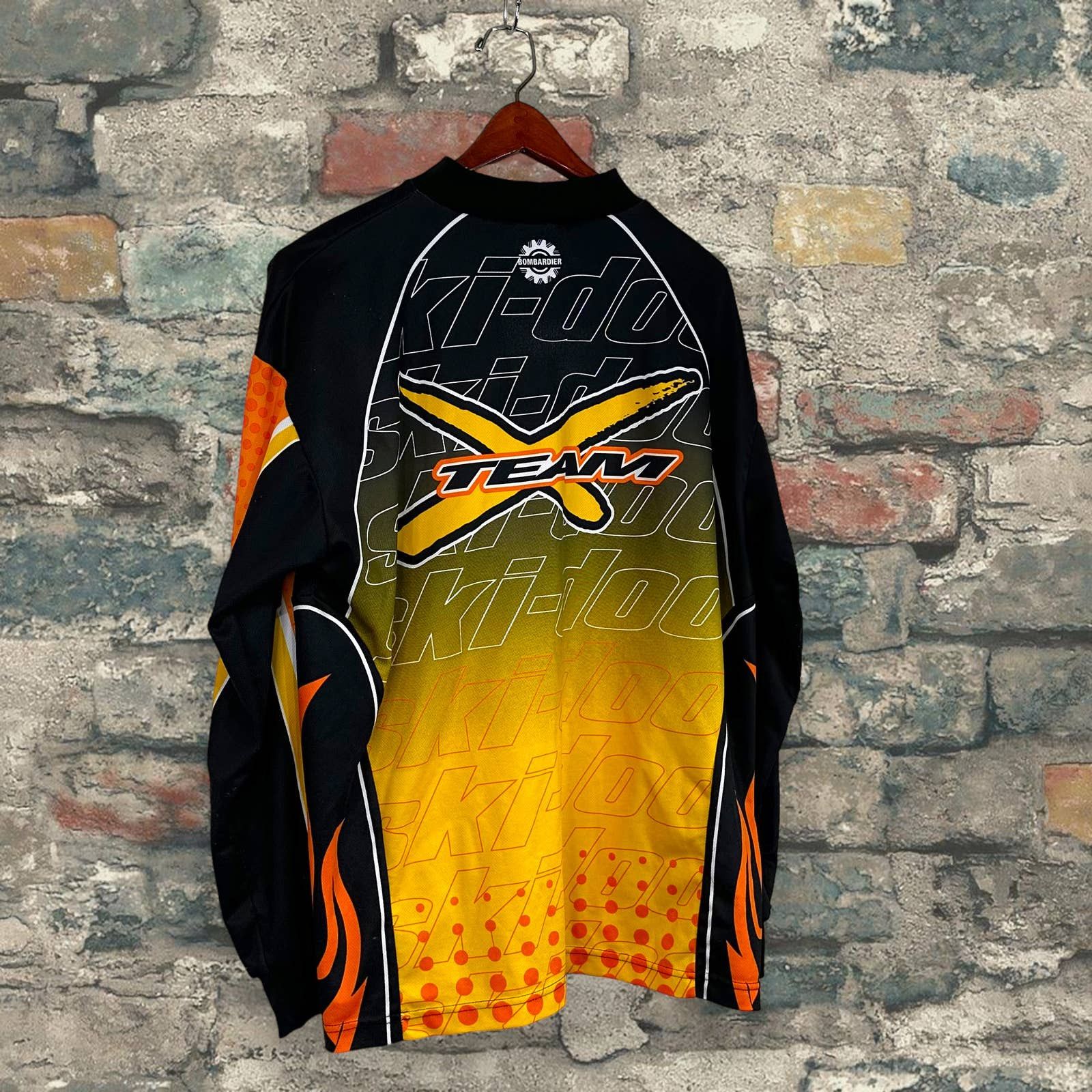 Japanese Brand Vintage Ski Doo Motocross Jersey Jet Black Orange Yellow 90s Size US L / EU 52-54 / 3 - 6 Thumbnail