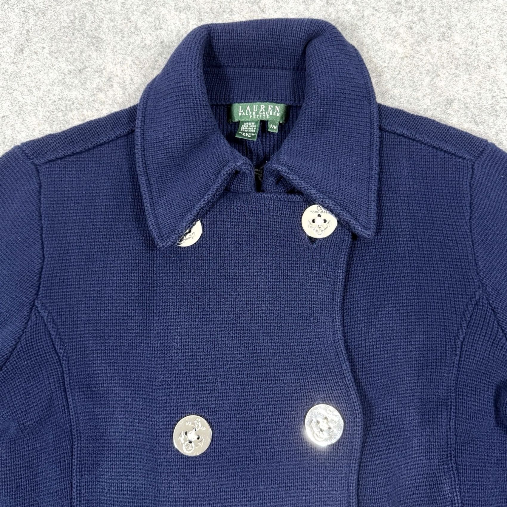 Ralph Lauren Lauren Ralph Lauren Pea Coat Style Knit Jacket Women’s Size PM Blue Sweatshirt/Coat Knit Jacket Size M / US 6-8 / IT 42-44 - 2 Thumbnail