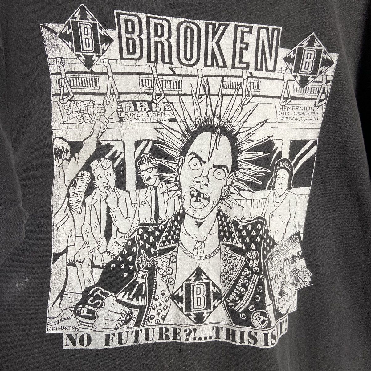 Band Tees Vintage 90s Broken by Jim Martin Art Hardcore Punk Band Tee Size US L / EU 52-54 / 3 - 3 Thumbnail