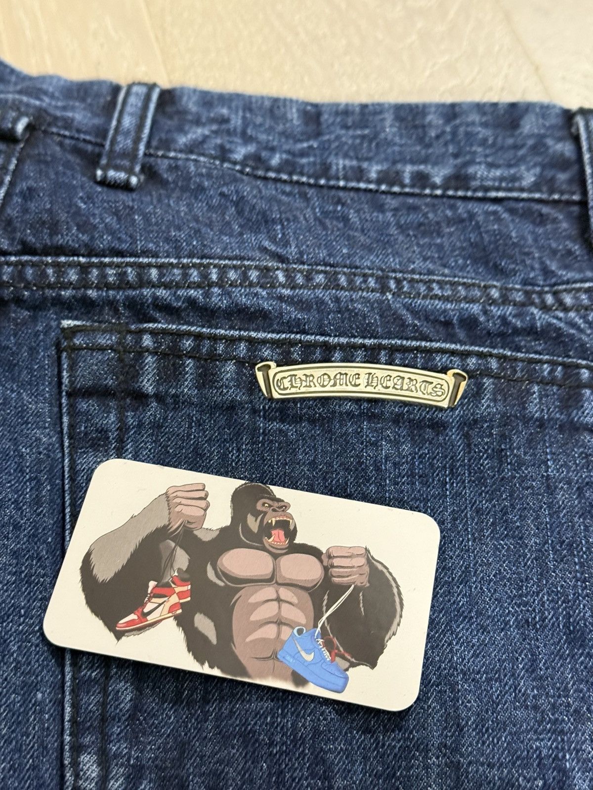 Chrome Hearts Chrome Hearts Indigo Fleur Denim Knee Cross Patch Jeans Size US 32 / EU 48 - 10 Thumbnail