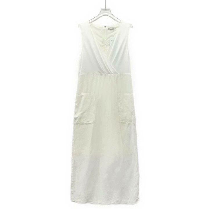 Max Mara Maxmara White V-Neck Sleeveless Dress Size M / US 6-8 / IT 42-44 - 1 Thumbnail