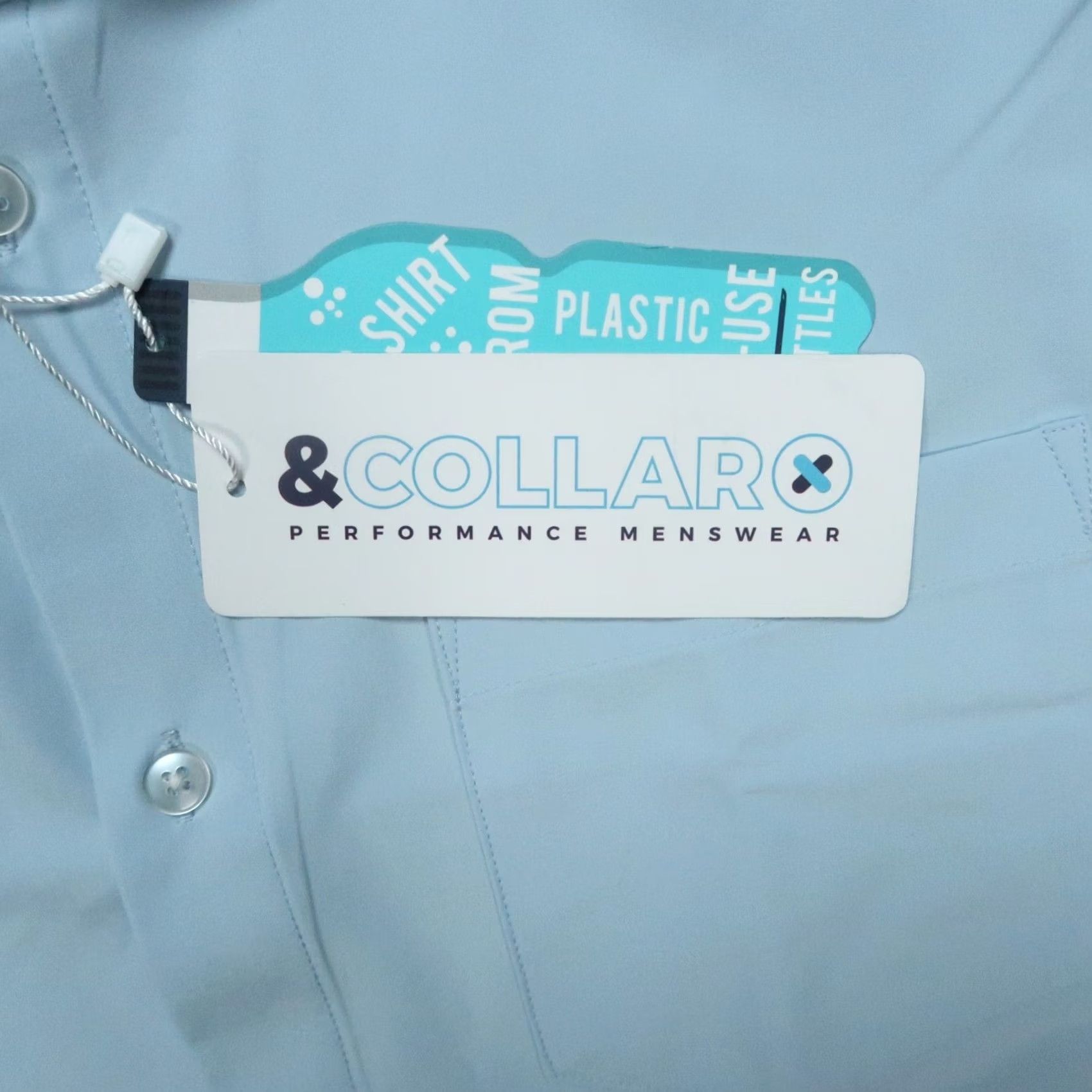 Vintage &Collar Shirt Men Extra Large Blue Slim Fit Performance Stretch Wrinkle Free NWT Size US XL / EU 56 / 4 - 4 Thumbnail