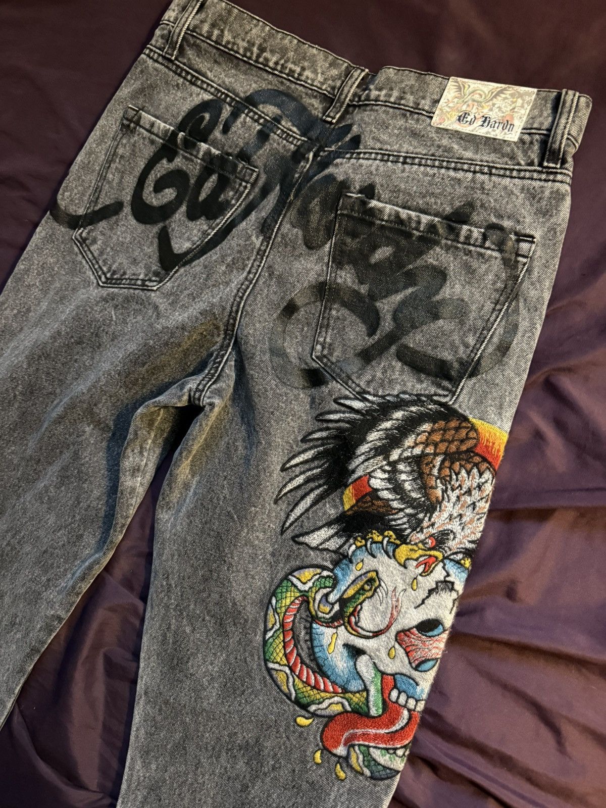 Ed Hardy Ed hardy jeans mens 32 grey with embroidery Size US 32 / EU 48 - 2 Thumbnail