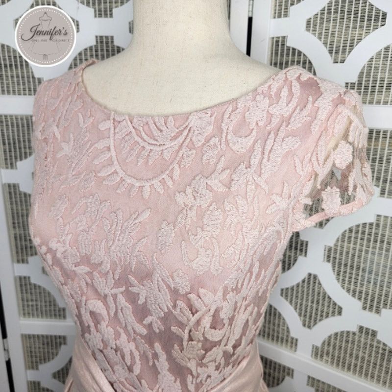 Adrianna Papell Adrianna Papell Blush Pink Shimmer Embroidered Bodice Dress Size XL / US 12-14 / IT 48-50 - 2 Thumbnail