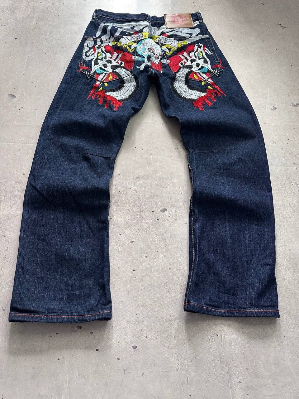 Ed Hardy Ed Hardy x Christian Audigier Jeans 34x32 Skull Denim Y2K Size US 34 / EU 50 - 2 Thumbnail