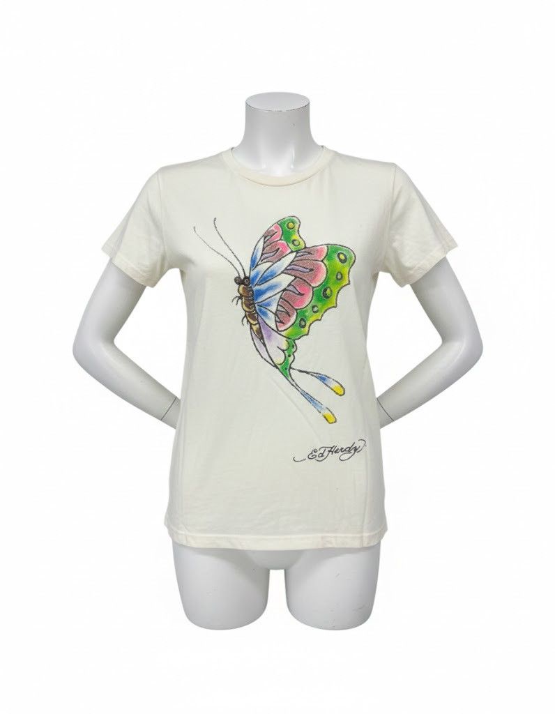 Ed Hardy Ed Hardy by Christian Audigier "Butterfly" Graphic Tee | NWT Size XS / US 0-2 / IT 36-38 - 1 Thumbnail