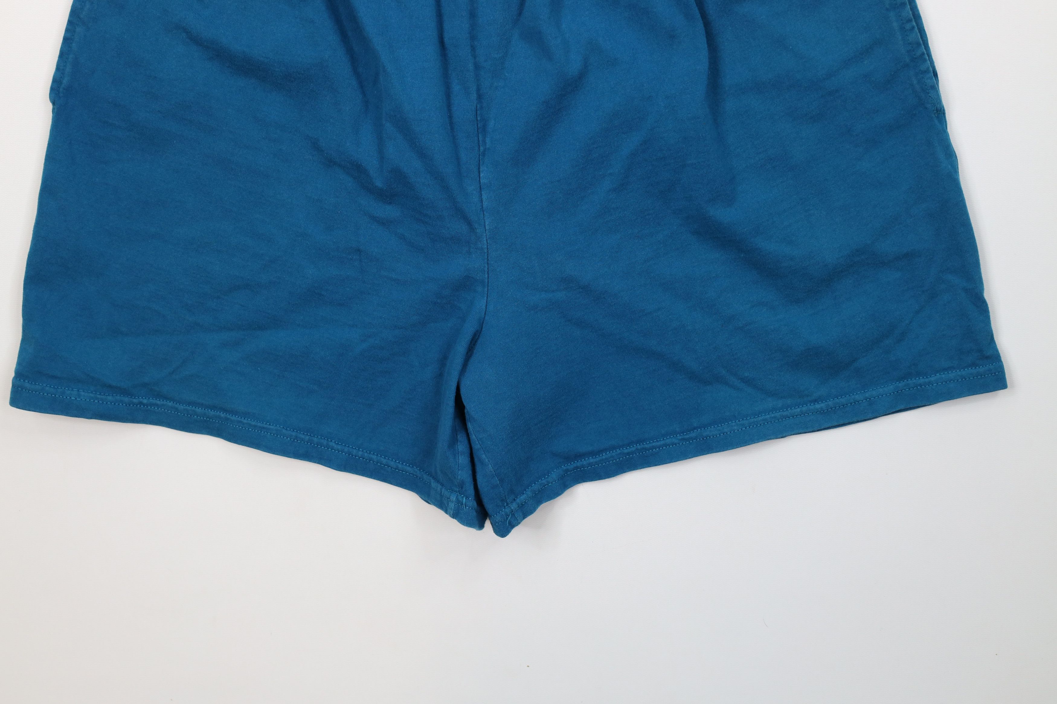 Vintage Vintage 90s Streetwear Blank Cotton Above Knee Shorts Blue Size US 36 / EU 52 - 4 Thumbnail