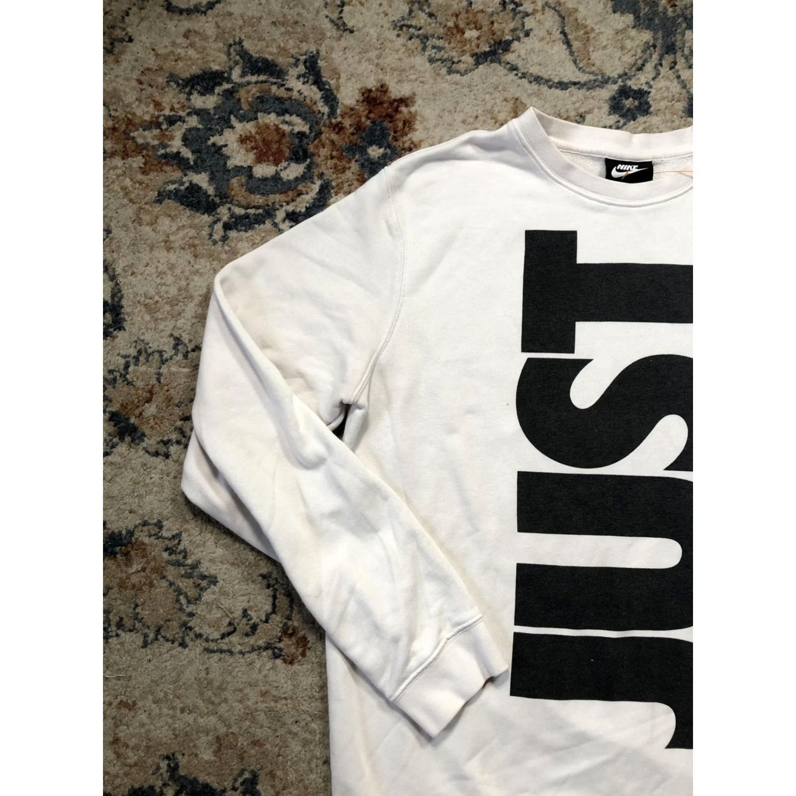 Nike Nike Sweatshirt Mens Medium White Just Do It Crewneck Pullover Black Swoosh Logo Size US M / EU 48-50 / 2 - 3 Thumbnail