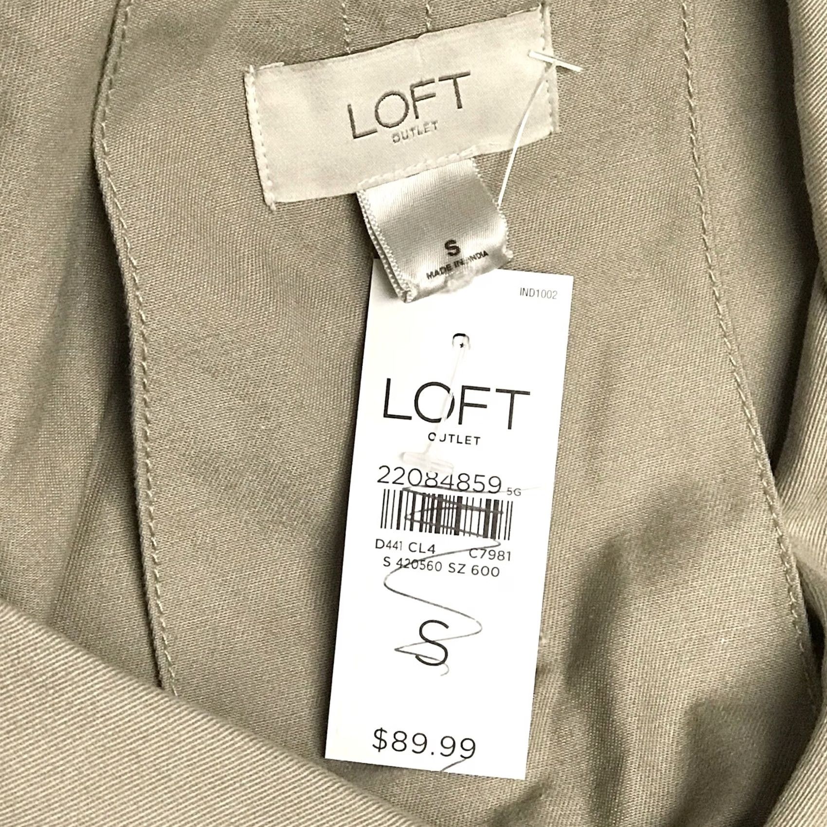 Loft LOFT Outlet Women Khaki Double-Breasted Button-Up Mid Coat Jacket S Size S / US 4 / IT 40 - 3 Thumbnail