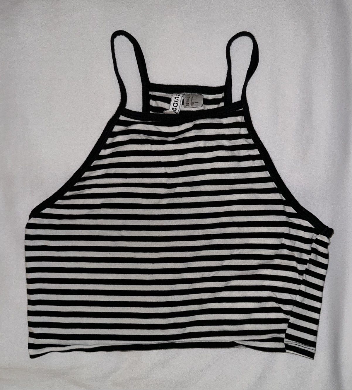 Divided Black & White Striped Tank Top Cropped Size S / US 4 / IT 40 - 1 Thumbnail