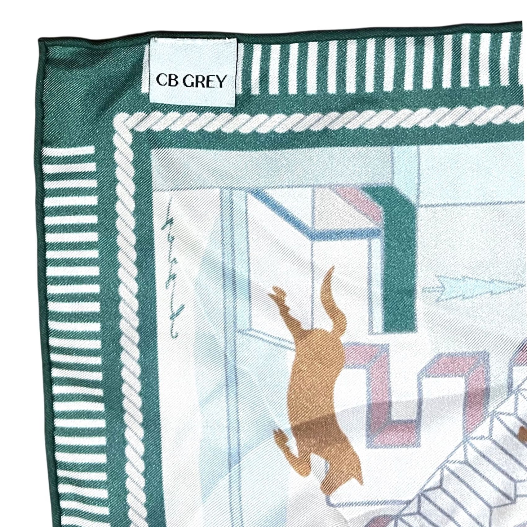 Vintage CB Grey Custom Silk Scarf The Hills x Silo Ridge Horses 17.5” square Horse Equestrian Silk Scarf Women Size ONE SIZE - 4 Thumbnail