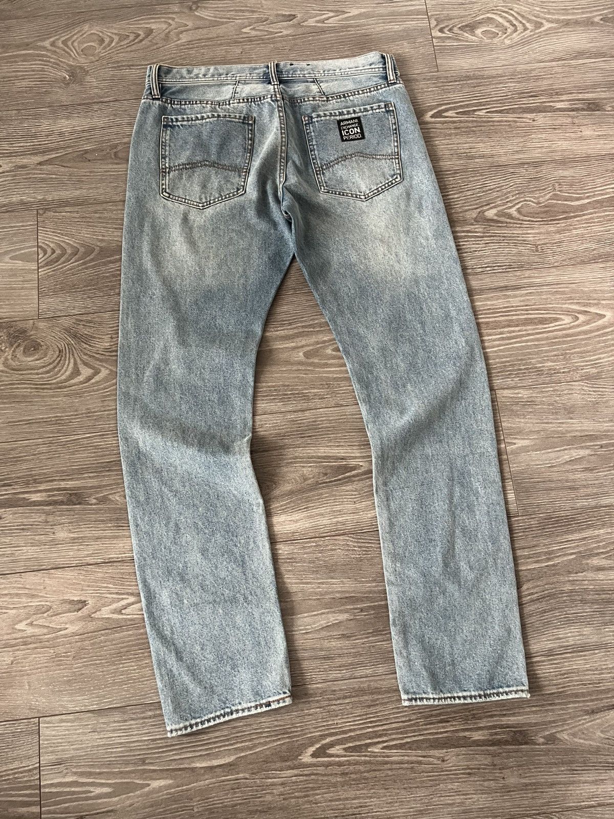 Armani Exchange × Designer ‼️Armani Excange J13 Icon Period Box Logo Denim Jeans‼️ Size US 33 - 7 Thumbnail