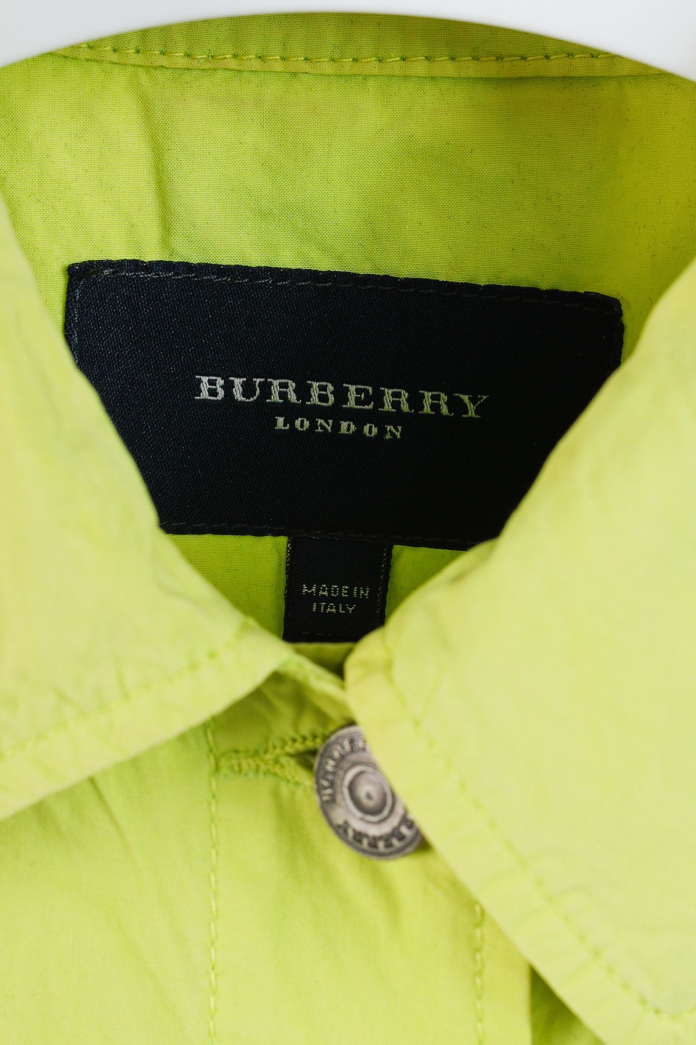 Burberry Burberry Neon Green Cotton Button-Up Jacket Size M / US 6-8 / IT 42-44 - 4 Thumbnail