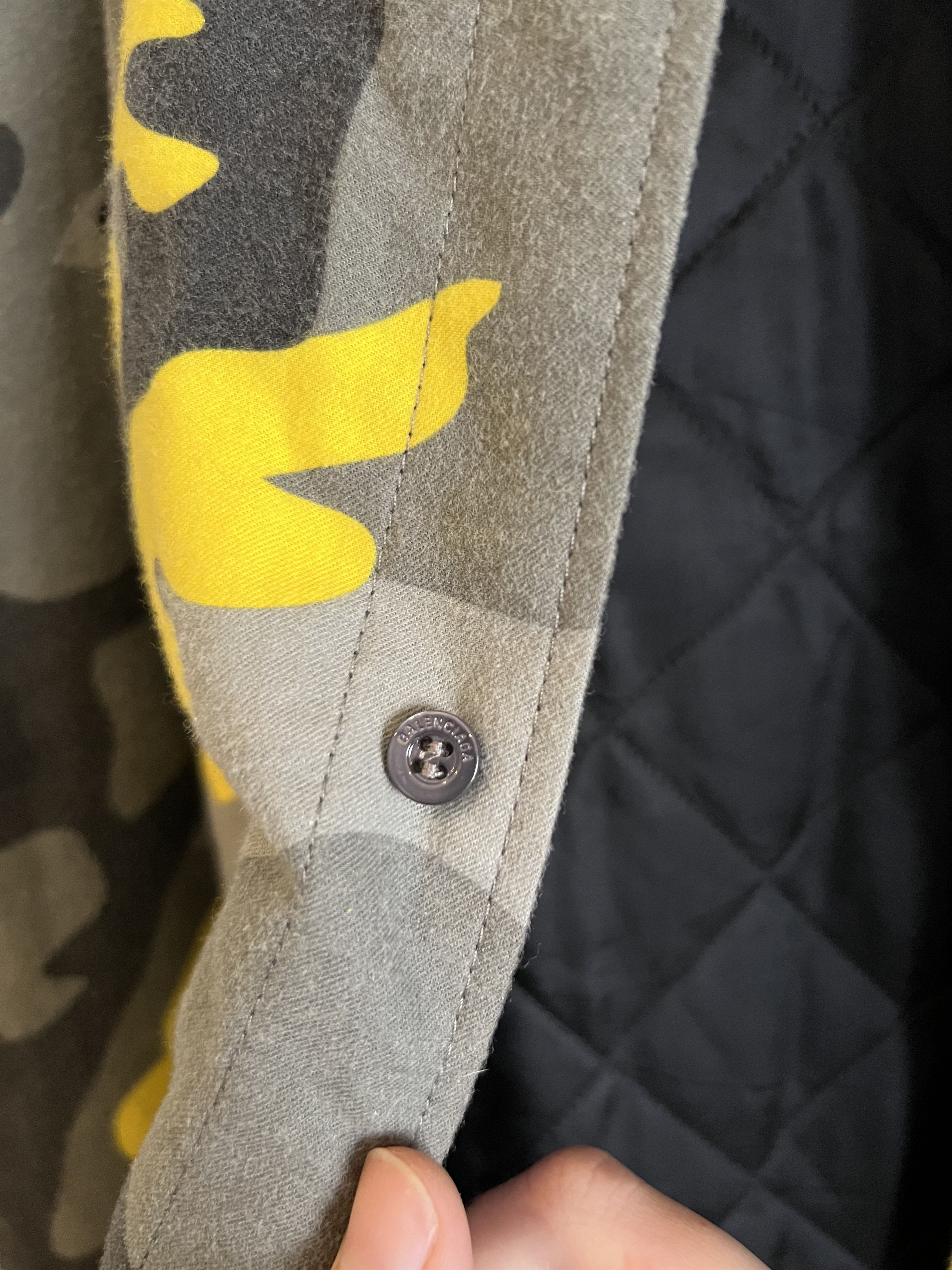 Balenciaga Balenciaga Oversized Padded Yellow Camo Shacket/ Button Up Size US XL / EU 56 / 4 - 7 Thumbnail