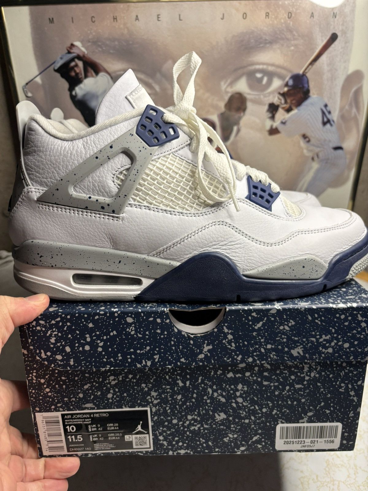 Jordan Brand Air Jordan 4 Retro midnight Navy Size US 10 / EU 43 - 1 Thumbnail