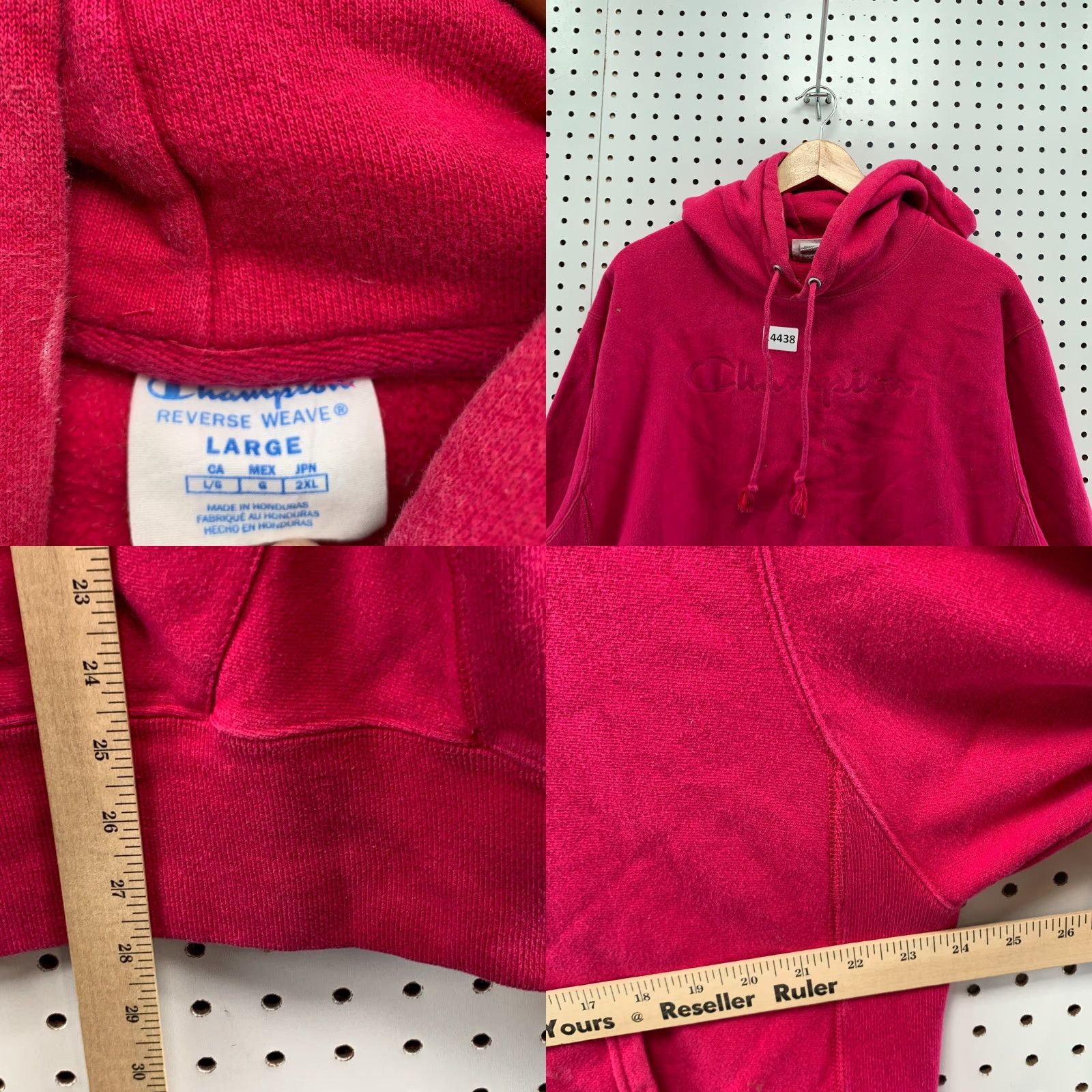 Champion Champion Hoodie Mens Large Pink Tonal Spell Out Reverse Weave Hooded Sweatshirt 90s Logo Size US L / EU 52-54 / 3 - 10 Thumbnail