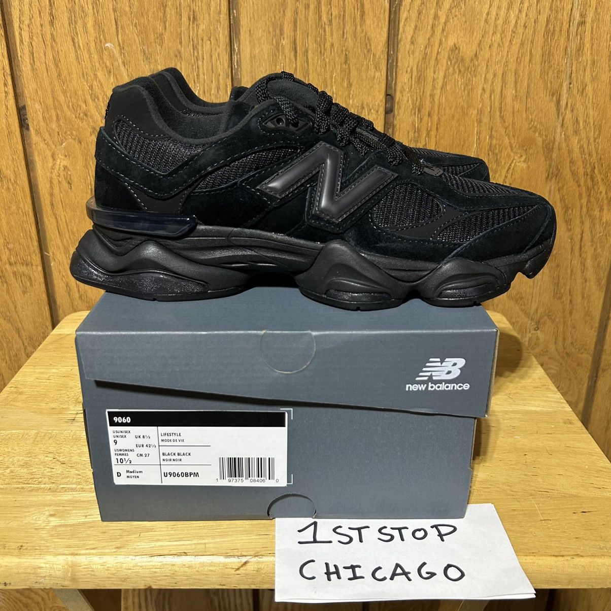 New Balance New Balance 9060 Triple Black Cat Suede U9060BPM Men's 9 NEW Size US 9 / EU 42 - 1 Thumbnail