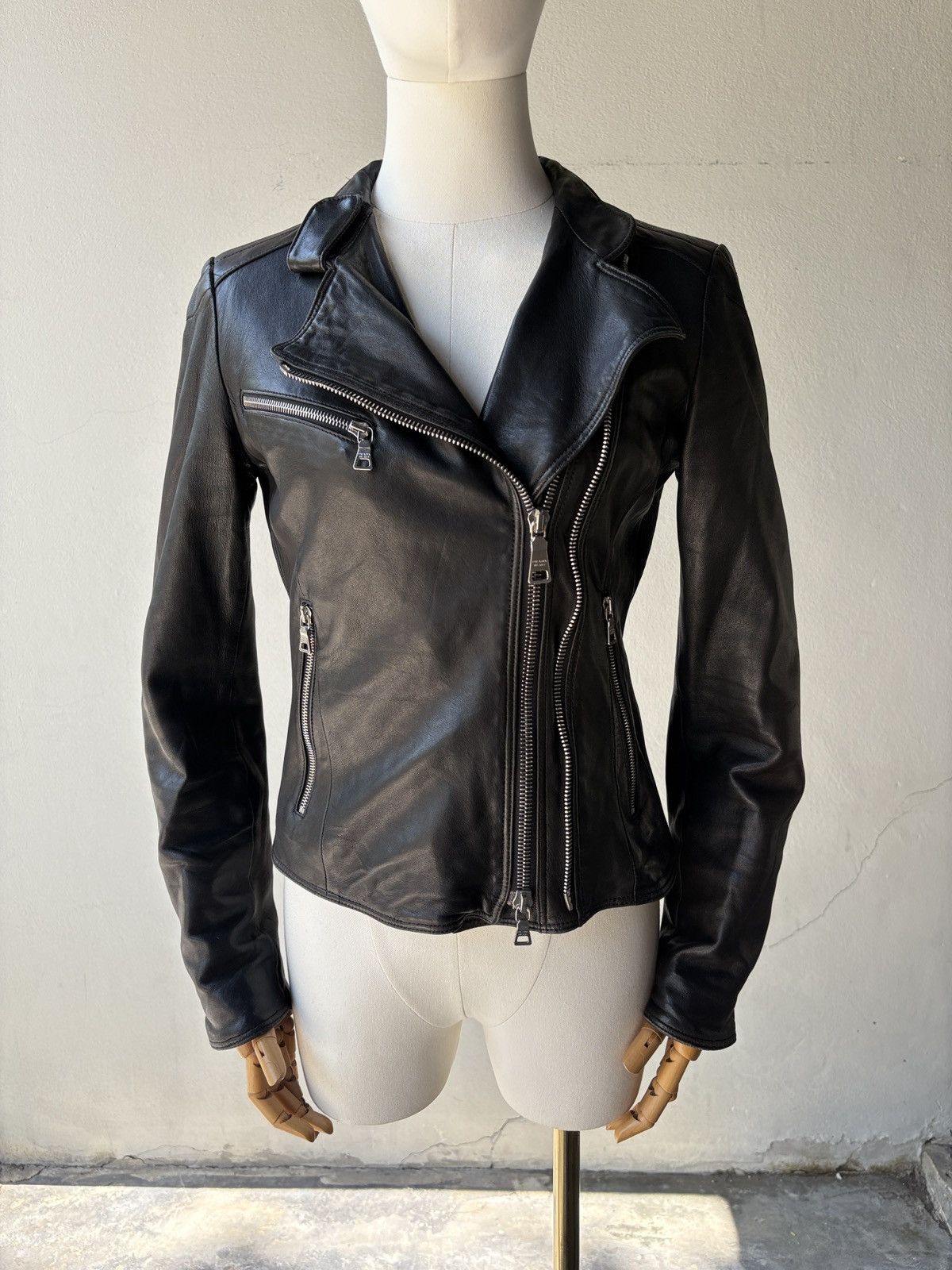 Prada Prada sport vintage leather biker zip jacket Size ONE SIZE - 4 Thumbnail
