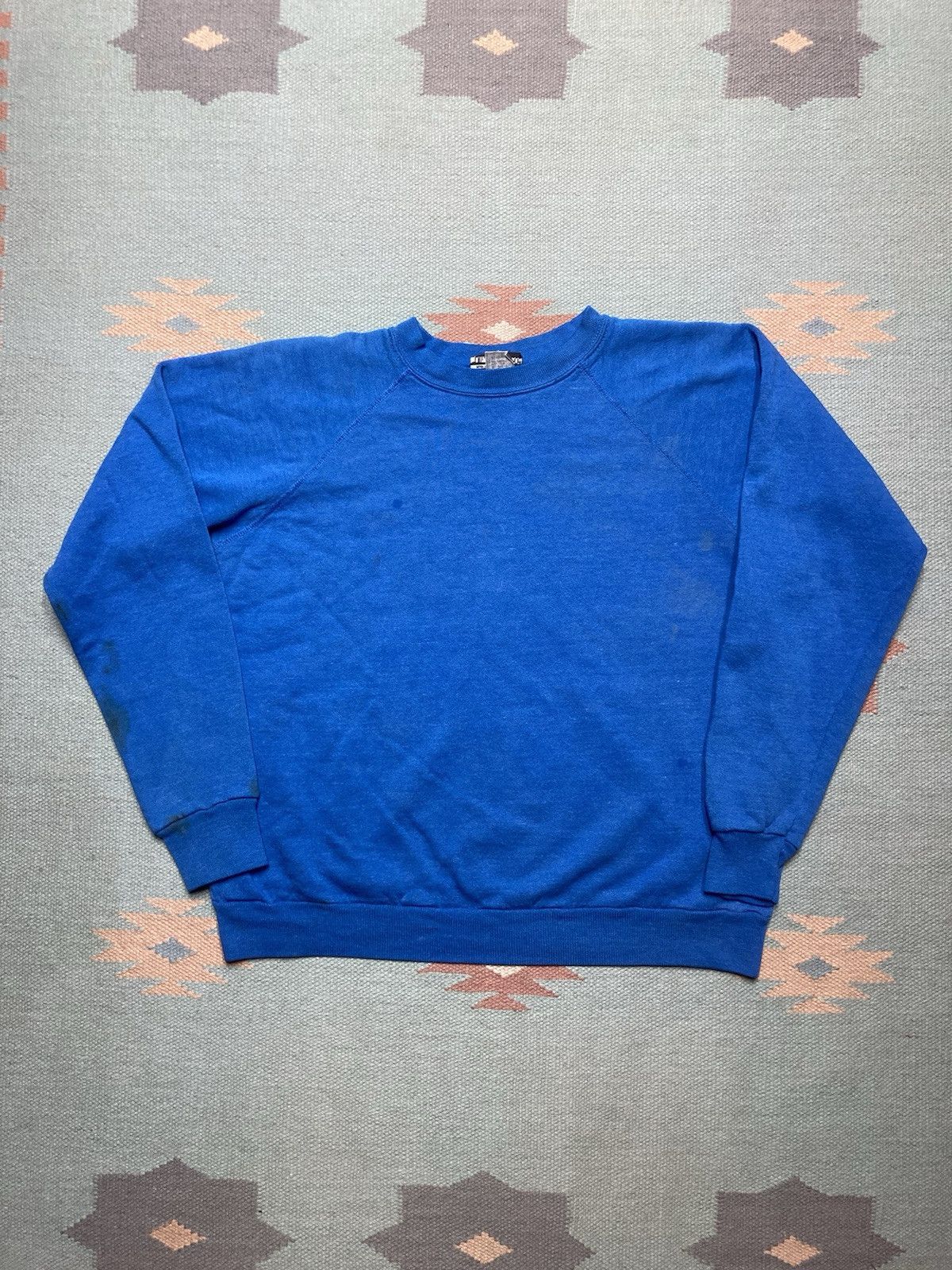 Tultex × Vintage 80s crewneck sweatshirt blank faded raglan tultex boxy XL Size US XL / EU 56 / 4 - 1 Thumbnail