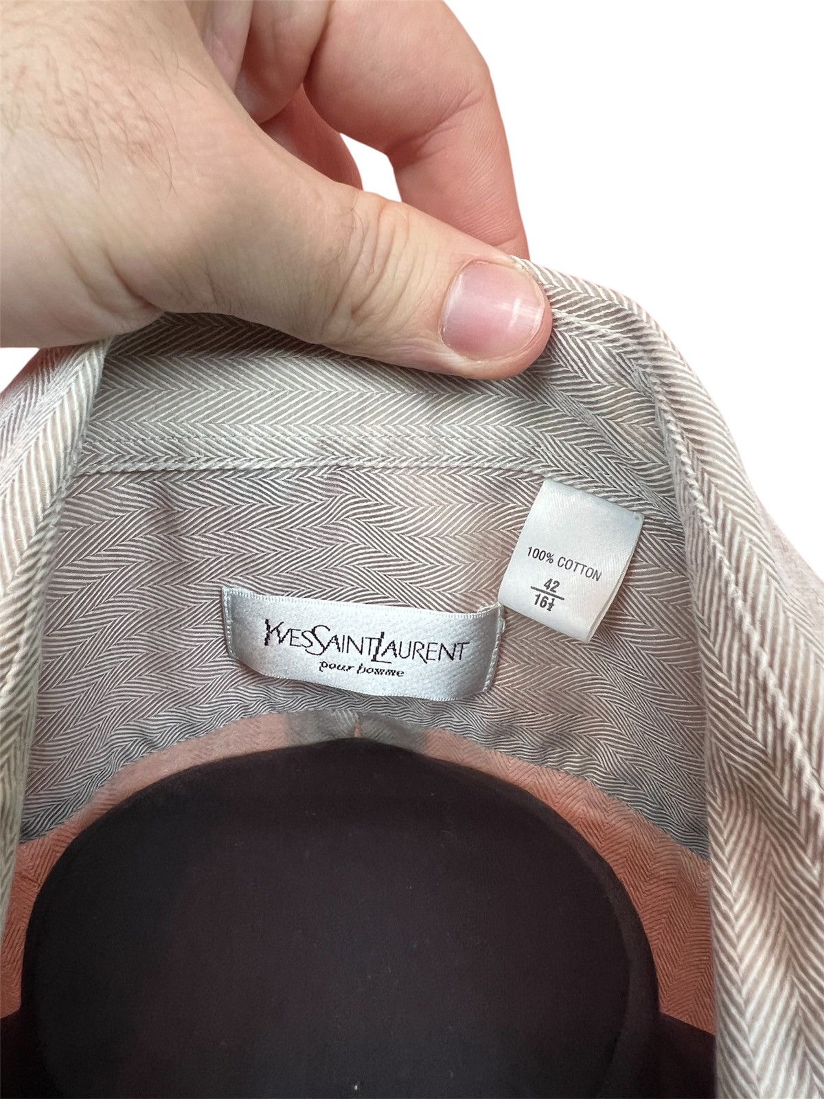 Vintage × Yves Saint Laurent yves sain laurent vintage shirt button ups beige short Size US XL / EU 56 / 4 - 3 Thumbnail