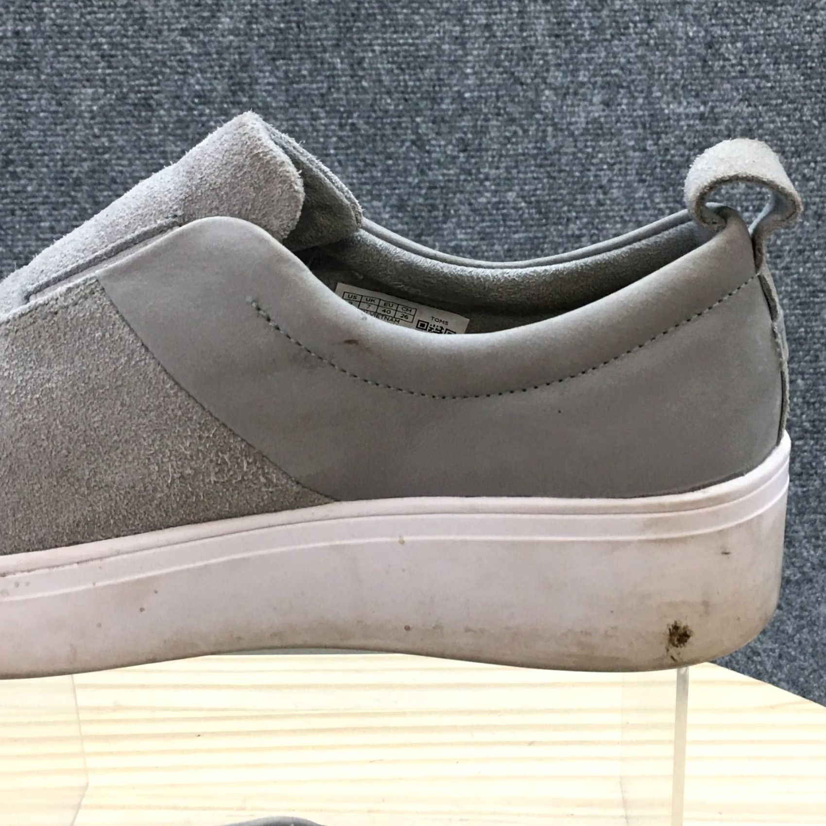 Toms TOMS Slip-On Sneaker Womens 9 Gray Amber Casual Comfort Suede Round Toe Platform Shoes Size US 9 / IT 39 - 5 Thumbnail