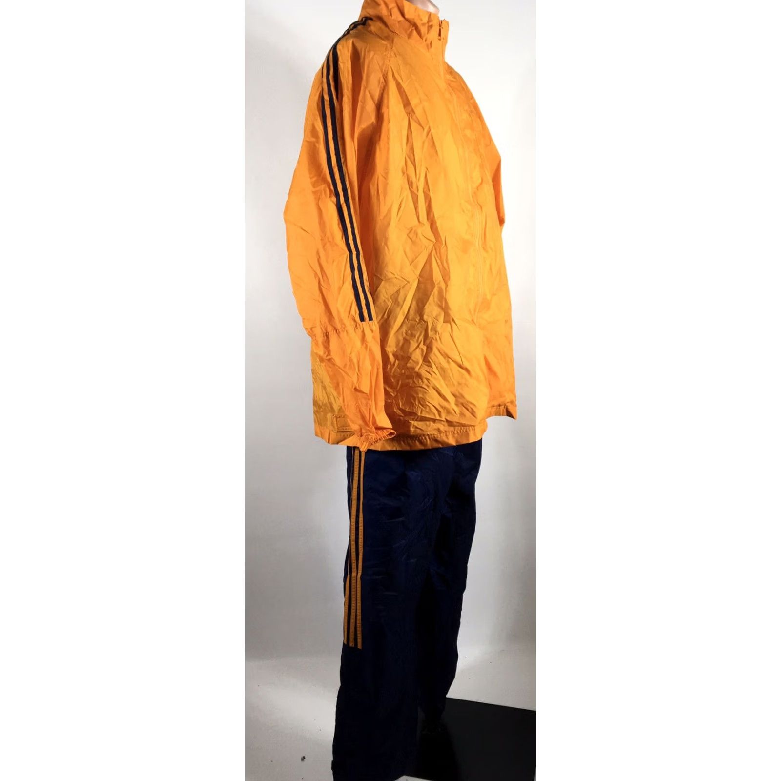Adidas VINTAGE 90s Adidas Orange Windbreaker Track Suit Jacket Pants 2XL Nylon Retro Size 48R - 5 Thumbnail