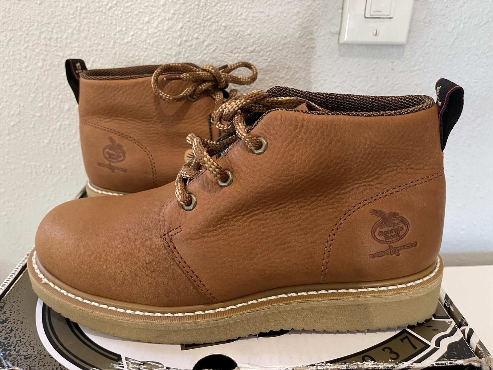 Other Georgia Boot Men's Tan Leather Work Boots Size US 9 / EU 42 - 2 Thumbnail