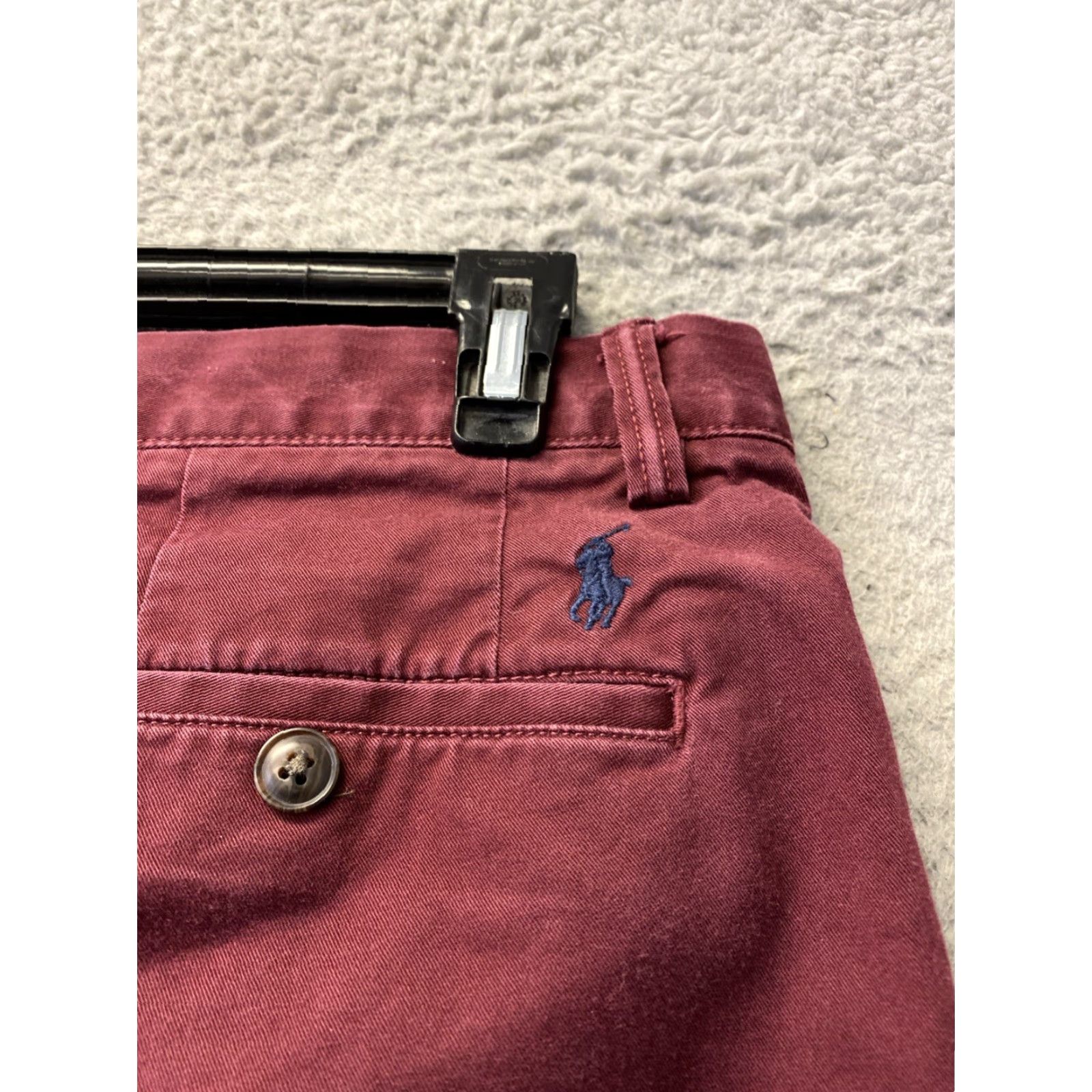 Polo Ralph Lauren Polo Ralph Lauren Chino Trousers Mens 34x34 Burgundy Straight Slim Cotton Canvas Maroon Pockets Graphic Crop Classic Pants Size US XS / EU 42 / 0 - 7 Thumbnail