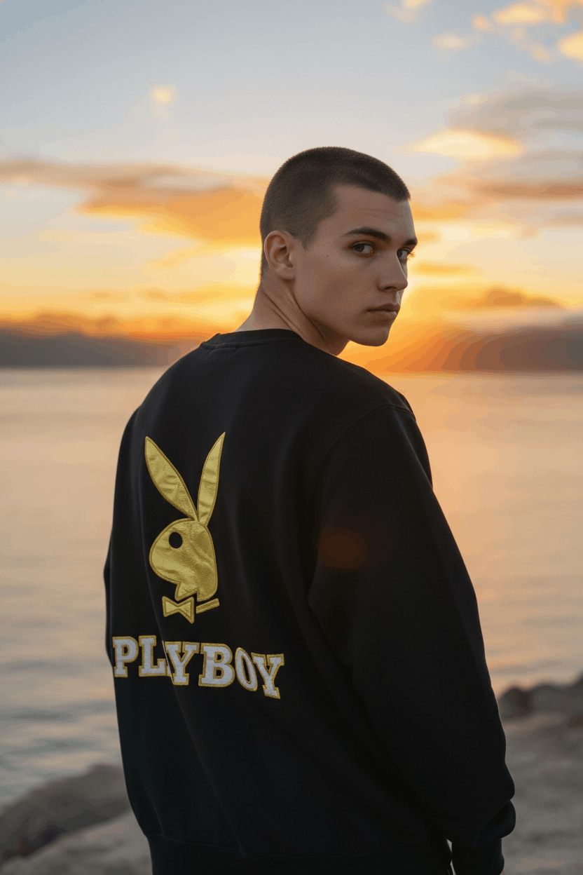 Playboy PLAYBOY Bunny Big Logo Jumper Sweatshirt Size US L / EU 52-54 / 3 - 1 Thumbnail
