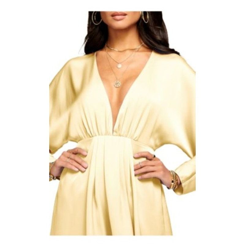 Ramy Brook Ramy Brook “Tanya” V-Neck Satin Mini Dress – Size 10 Size L / US 10 / IT 46 - 10 Thumbnail