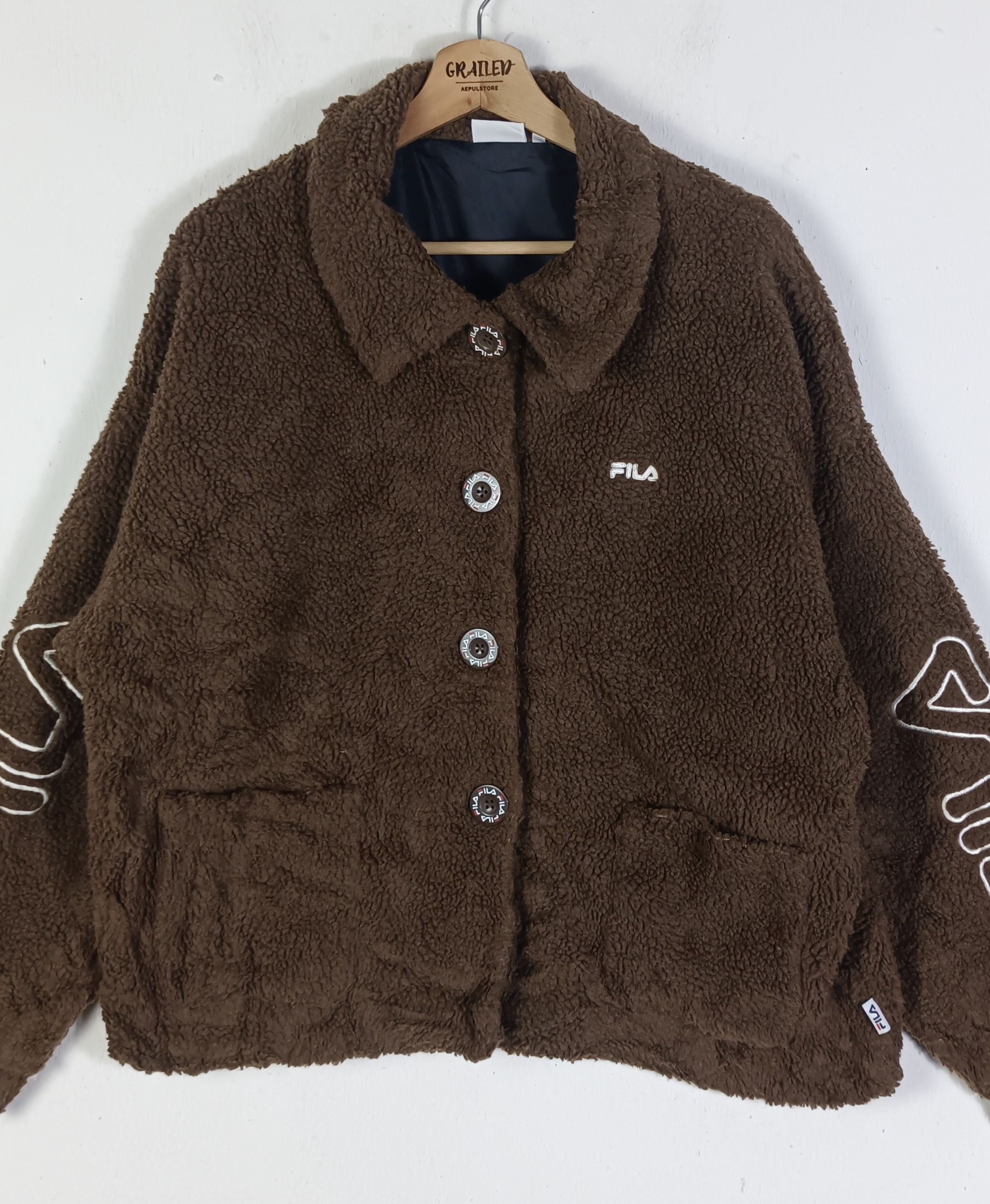 Fila Fila Sherpa Button Up Spell Out Size XL / US 12-14 / IT 48-50 - 6 Thumbnail