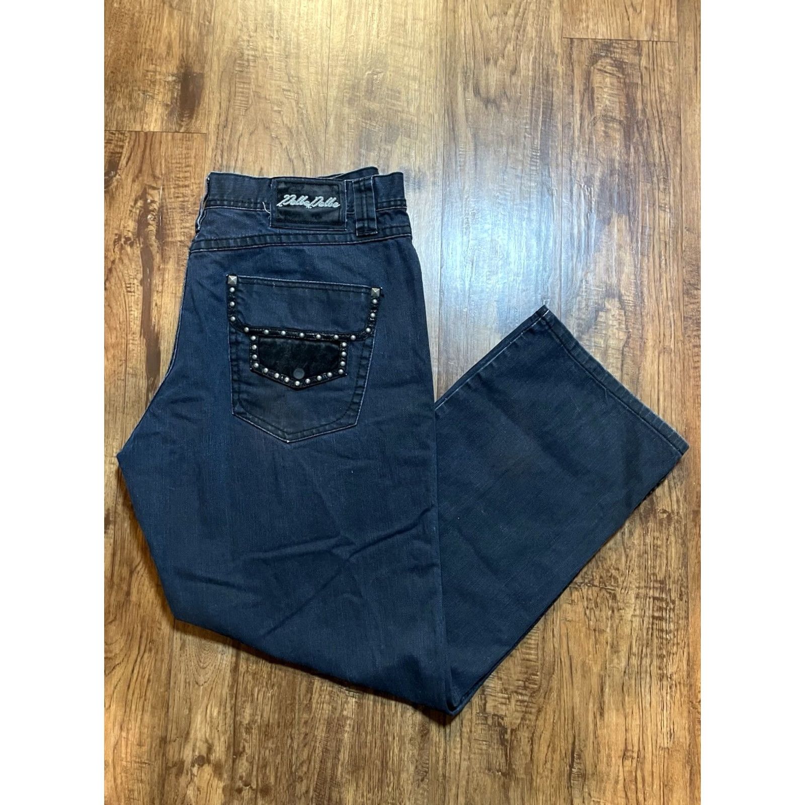 Pelle Pelle VINTAGE Pelle Pelle Jeans 38x32 5-Pocket Denim Blue 90s Hip Hop Rock Embroidered Logo Mens Jeans Size US 38 / EU 54 - 2 Thumbnail