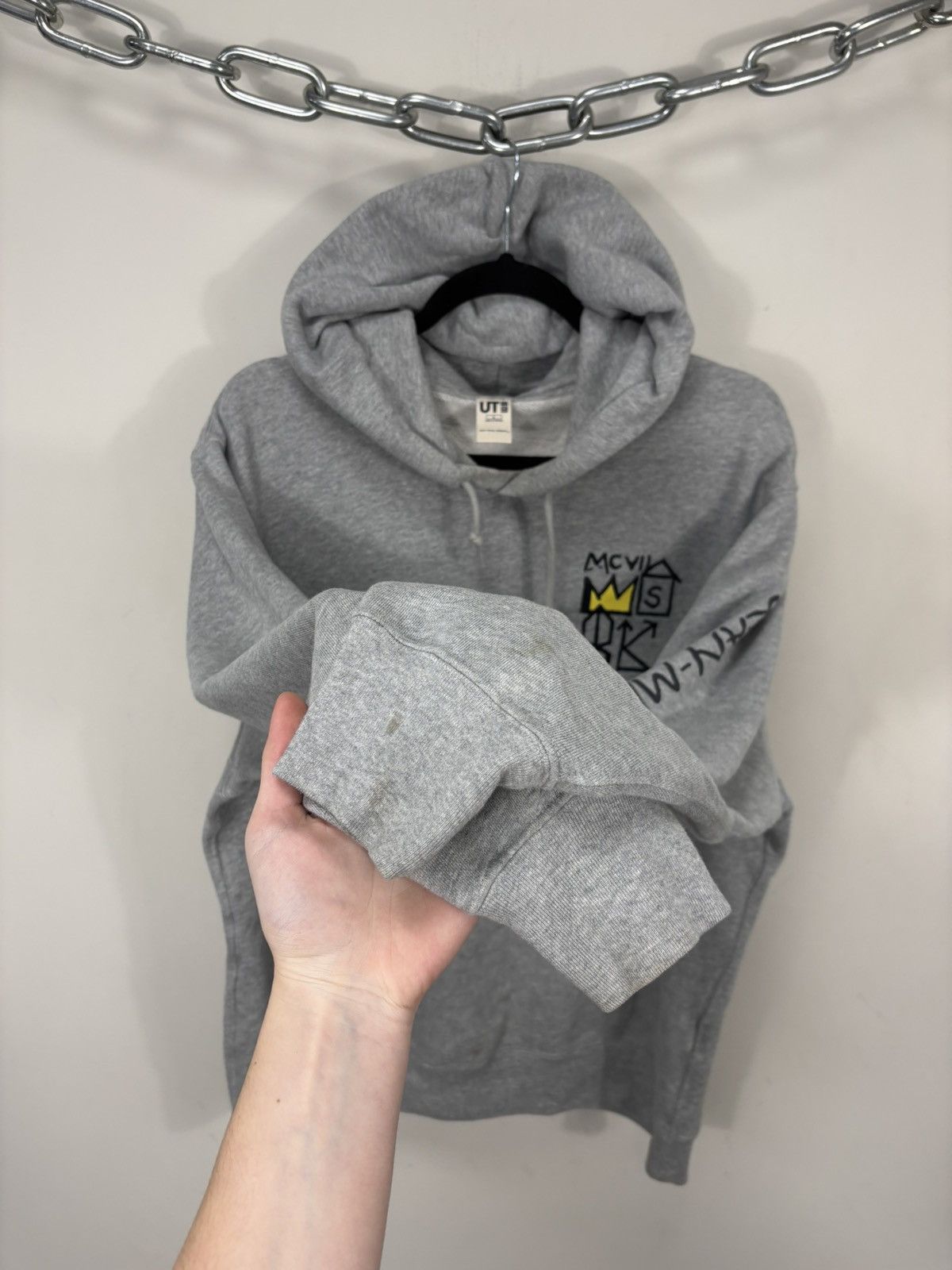 Uniqlo Uniqlo Jean Michel Basquiat Men’s Grey Classic Hoodie Size US L / EU 52-54 / 3 - 12 Thumbnail