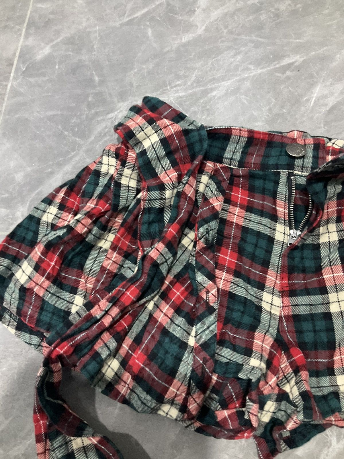 Japanese Brand Tie Front Skirt Flannel Size 28" / US 6 / IT 42 - 5 Thumbnail