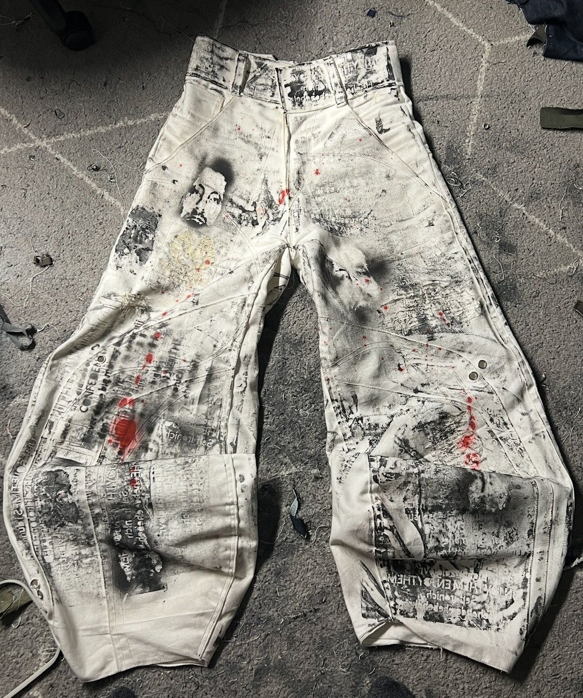 Handmade 3njoythem - Spray painted flared pants Size US 32 / EU 48 - 1 Thumbnail