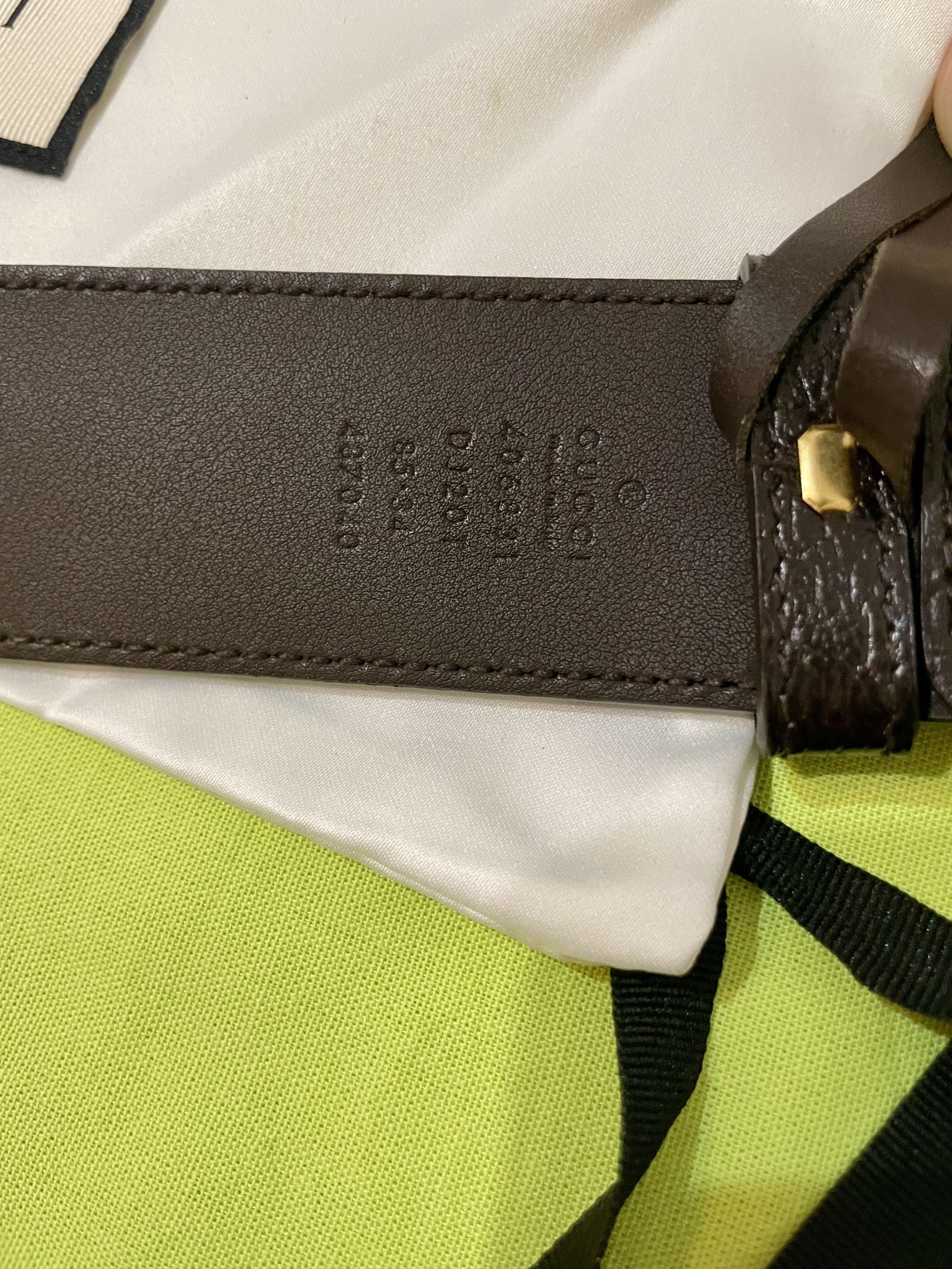 Gucci AUTHENTIC GUCCI 4CM DARK-BROWN FULL-GRAIN LEATHER BELT Size 34 - 4 Thumbnail